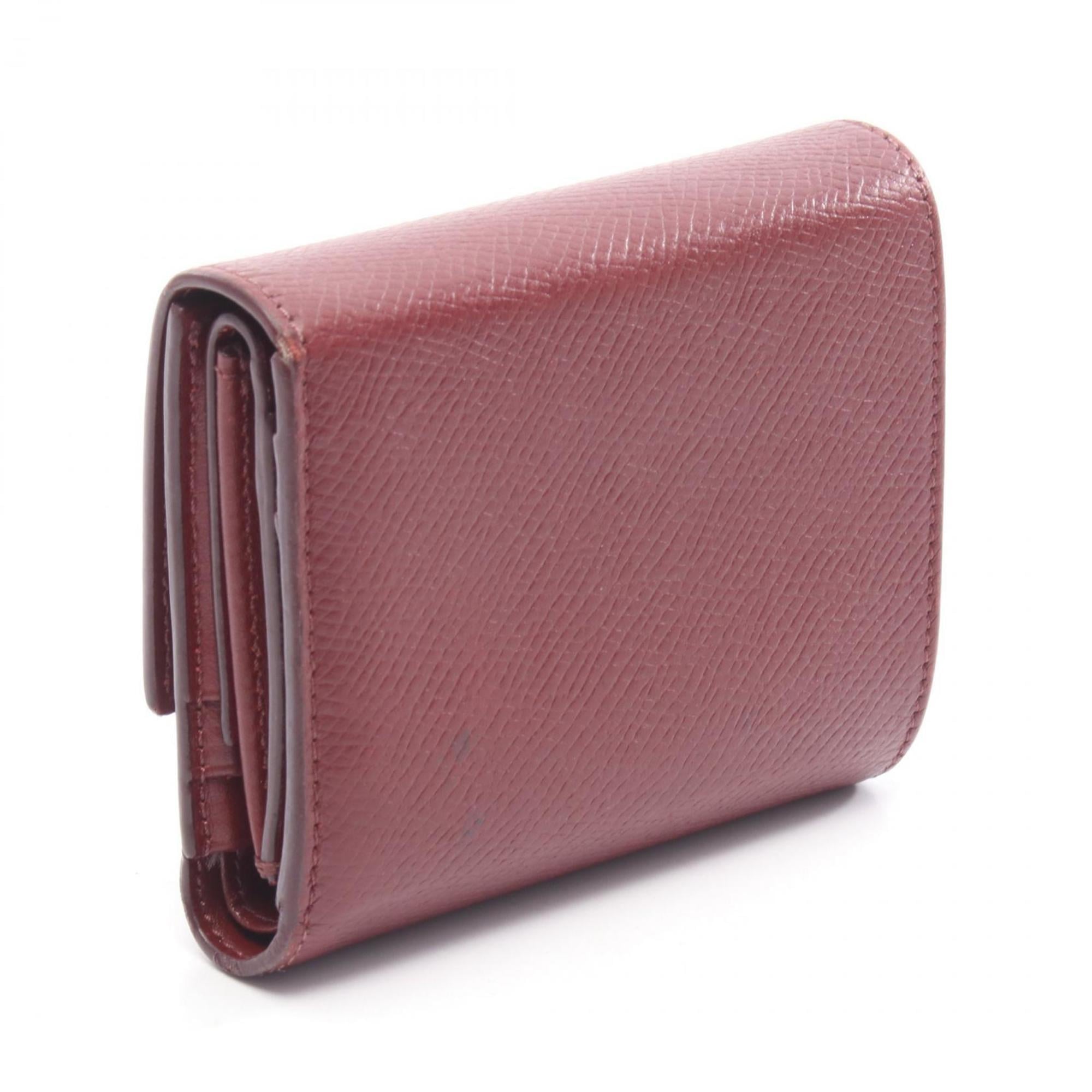 Celine Bordeaux Leather Wallet (Tri-Fold) (Pre-Owned)