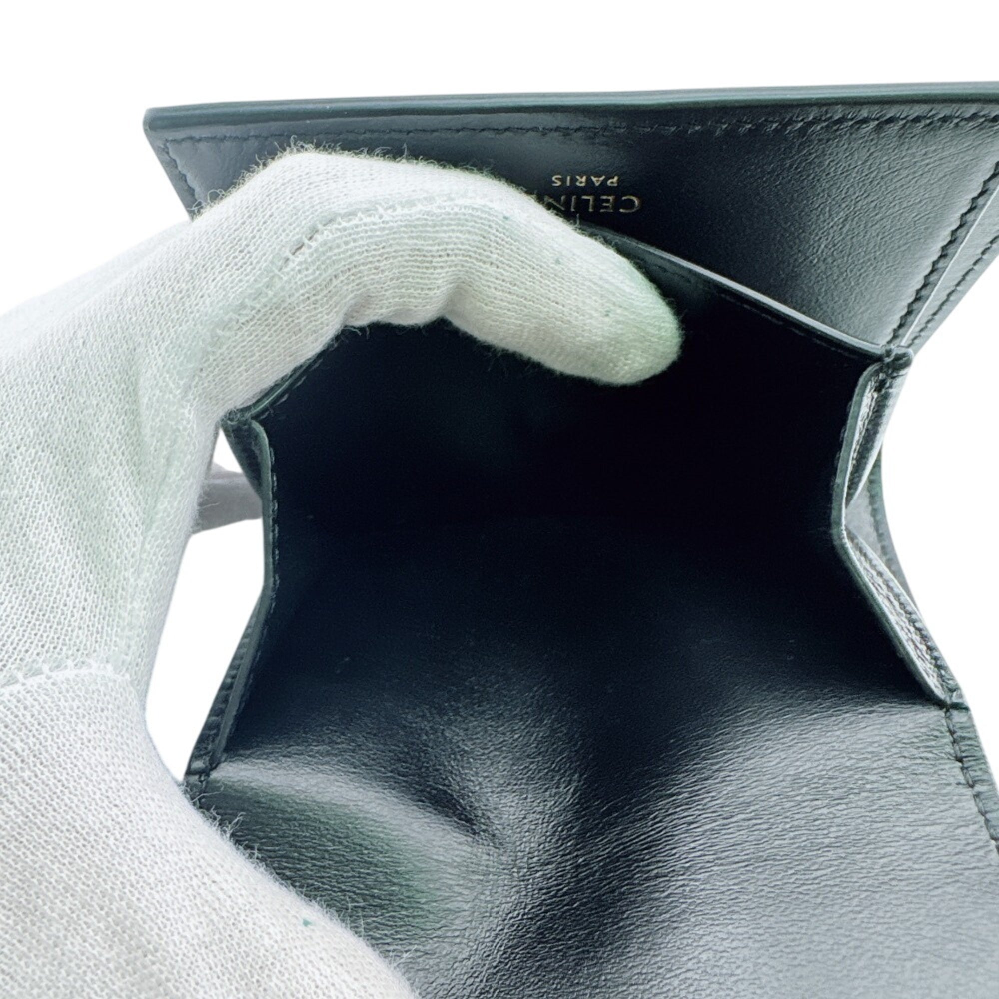 Celine Black Leather Wallet (Tri-Fold) (Pre-Owned)