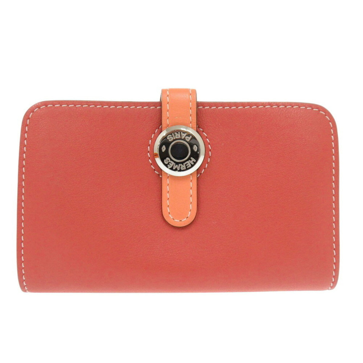 Hermes Crevette Sanguine Swift Leather Coin Purse/Coin Case (Pre-Owned)