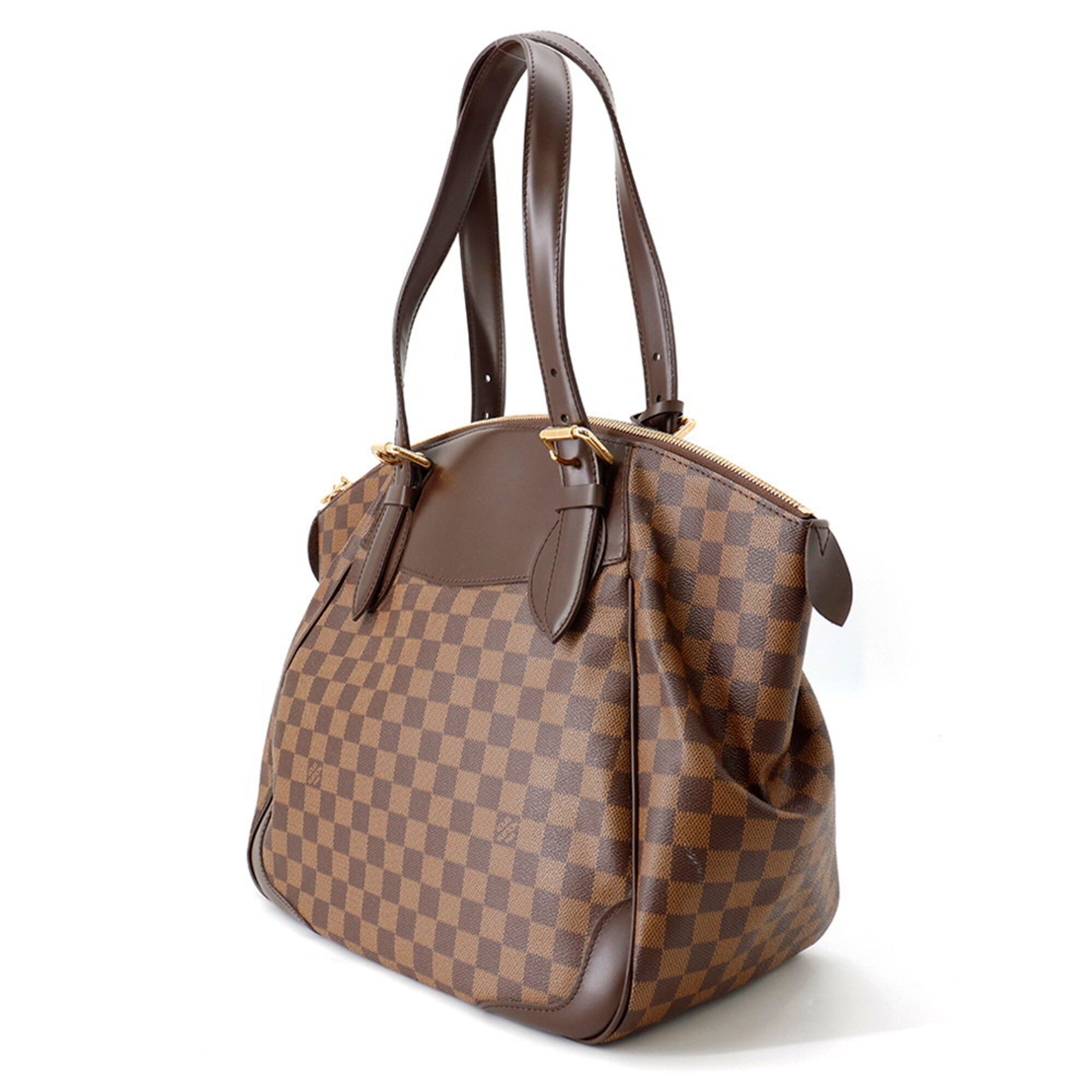 Louis Vuitton Ebene Red Color Damier Canvas Shoulder Bag (Pre-Owned)