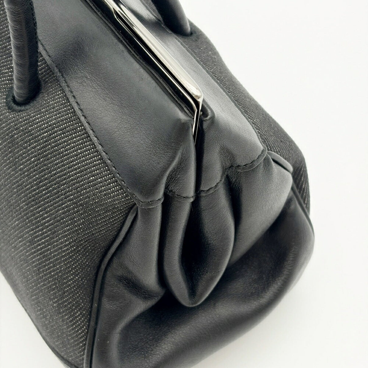 Gucci Black Denim Leather Handbag (Pre-Owned)