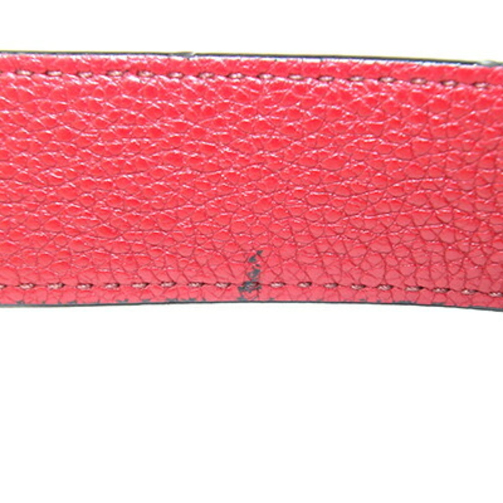 Prada Red Color Leather Shoulder Bag (Pre-Owned)