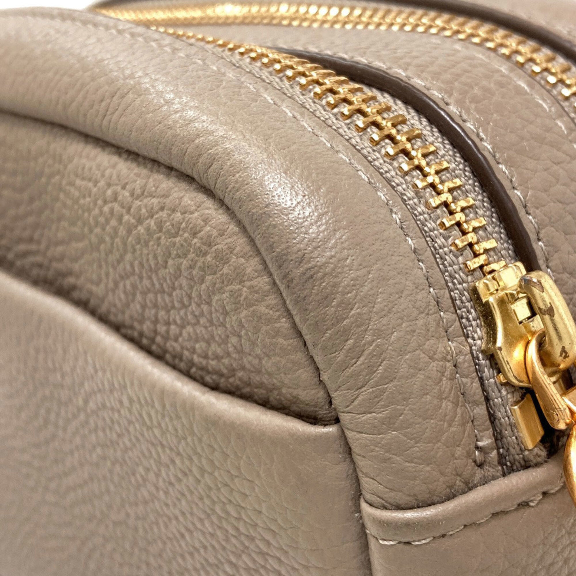 Tory Burch Grayish Leather Shoulder Bag (Pre-Owned)