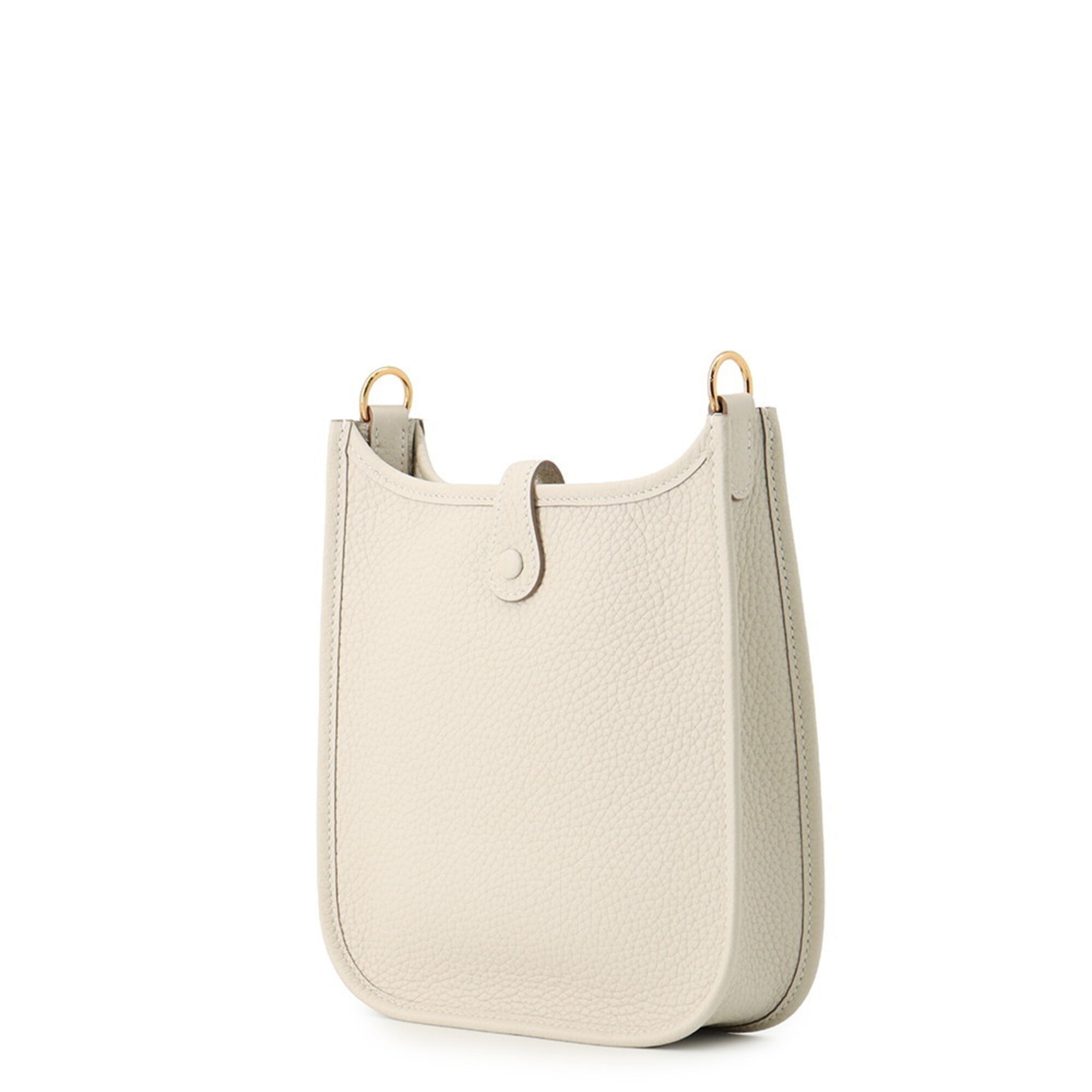 Hermes Ivory Taurillon Clemence Leather Shoulder Bag