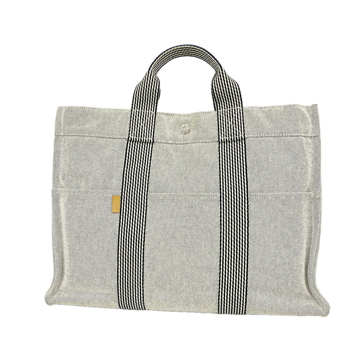 Hermes Gray Canvas Tote Bag (Pre-Owned)