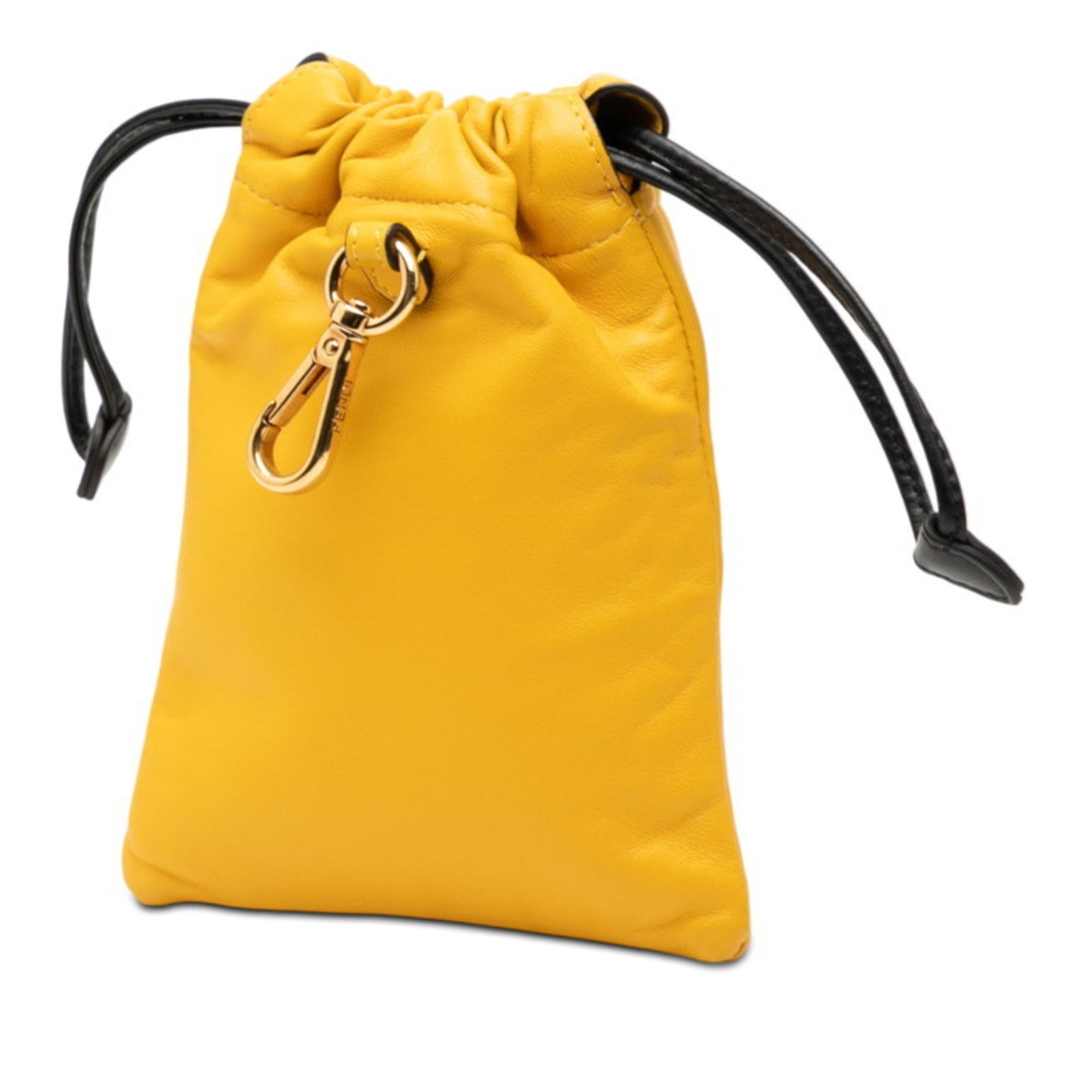 Fendi Yellow Leather Pouch (Pre-Owned)