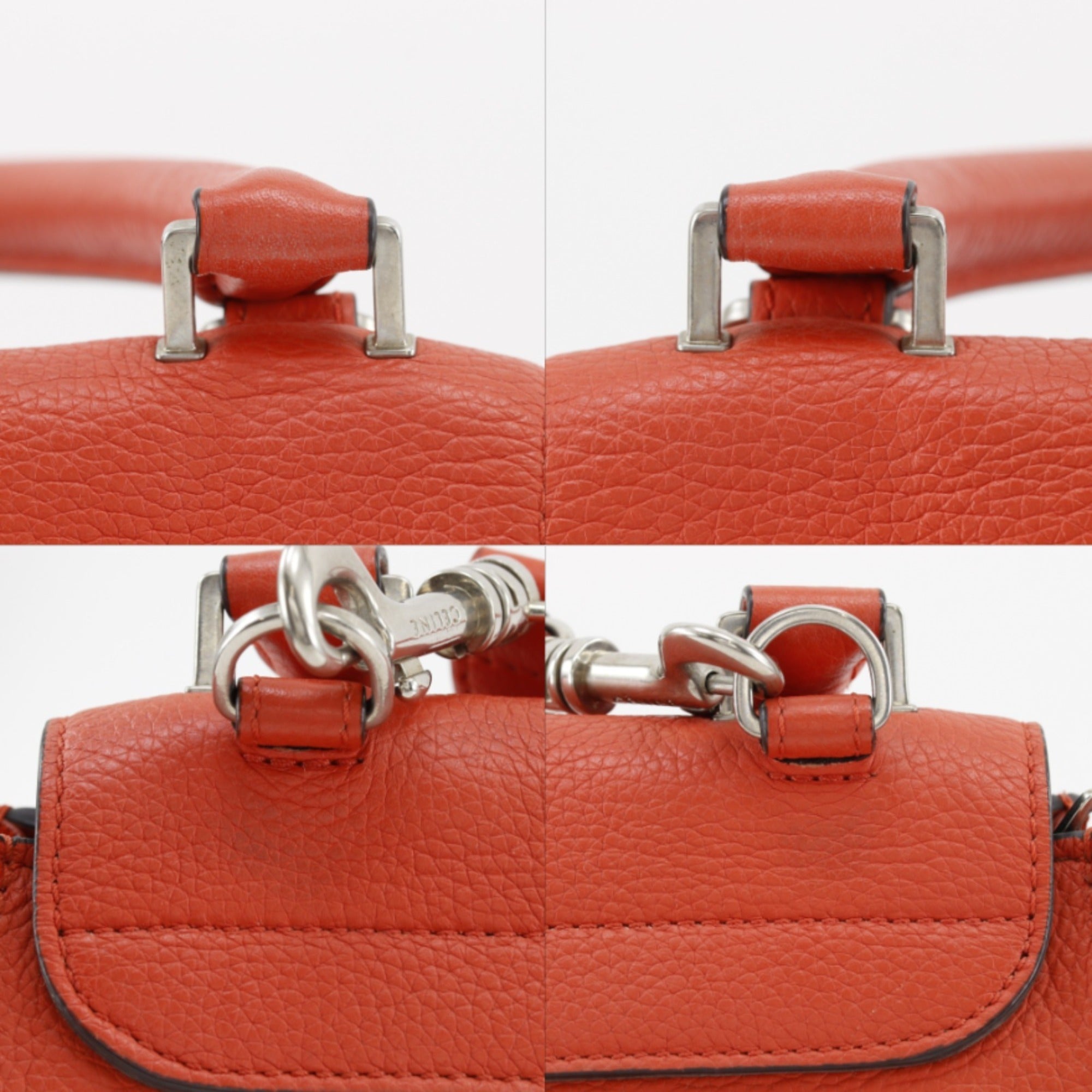 Celine Orange Leather Handbag (Pre-Owned)