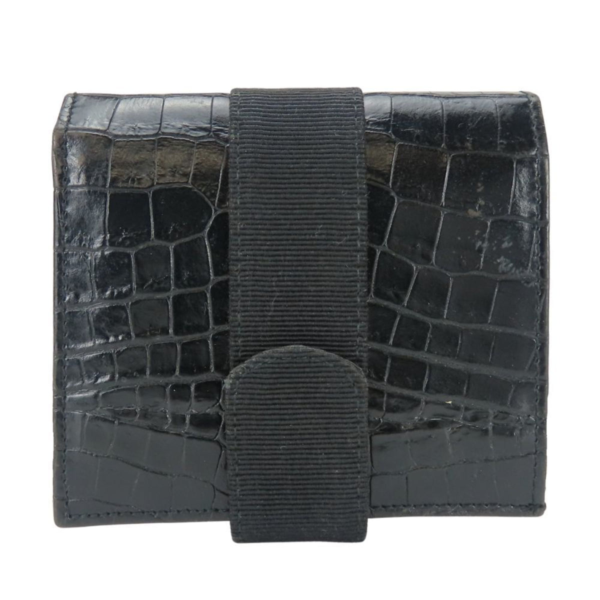 Salvatore Ferragamo Vara Black Leather Wallet (Bi-Fold) (Pre-Owned)