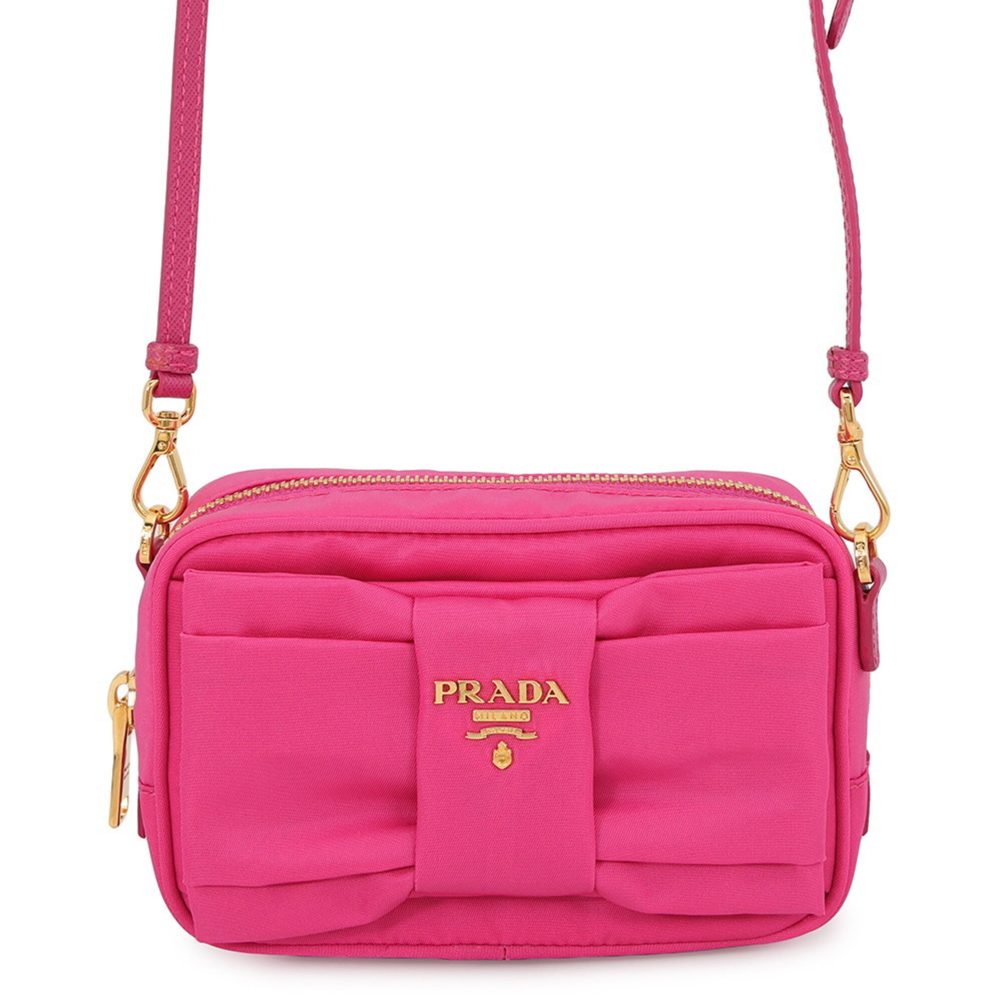 Prada Pink Nylon Leather Shoulder Bag (Pre-Owned)