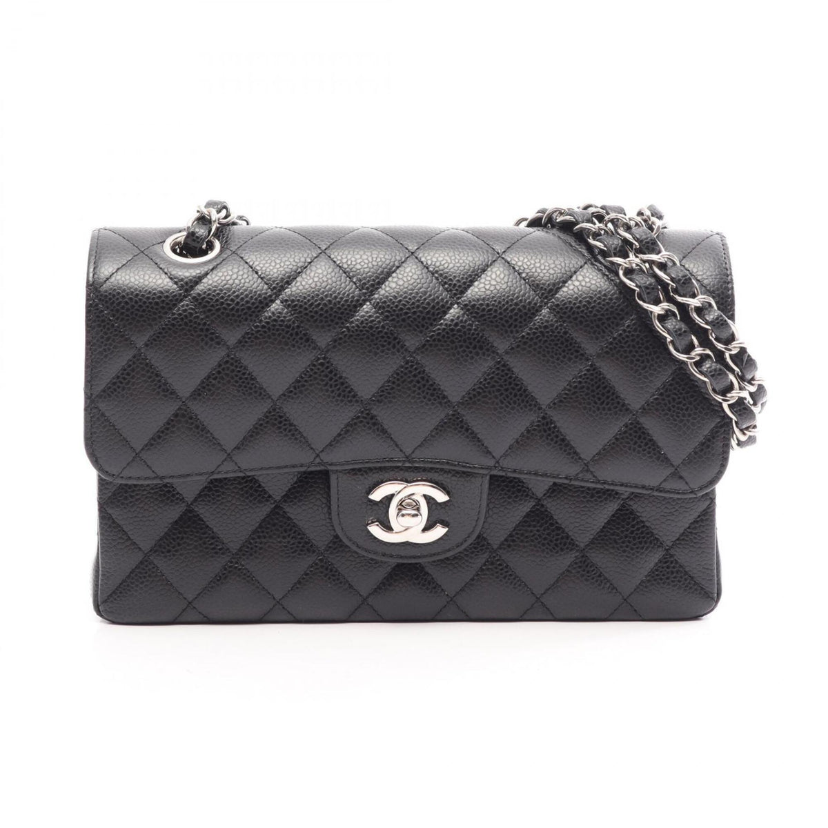 Chanel Black Grained Calfskin Handbag Shoulder Bag (Pre-Owned)