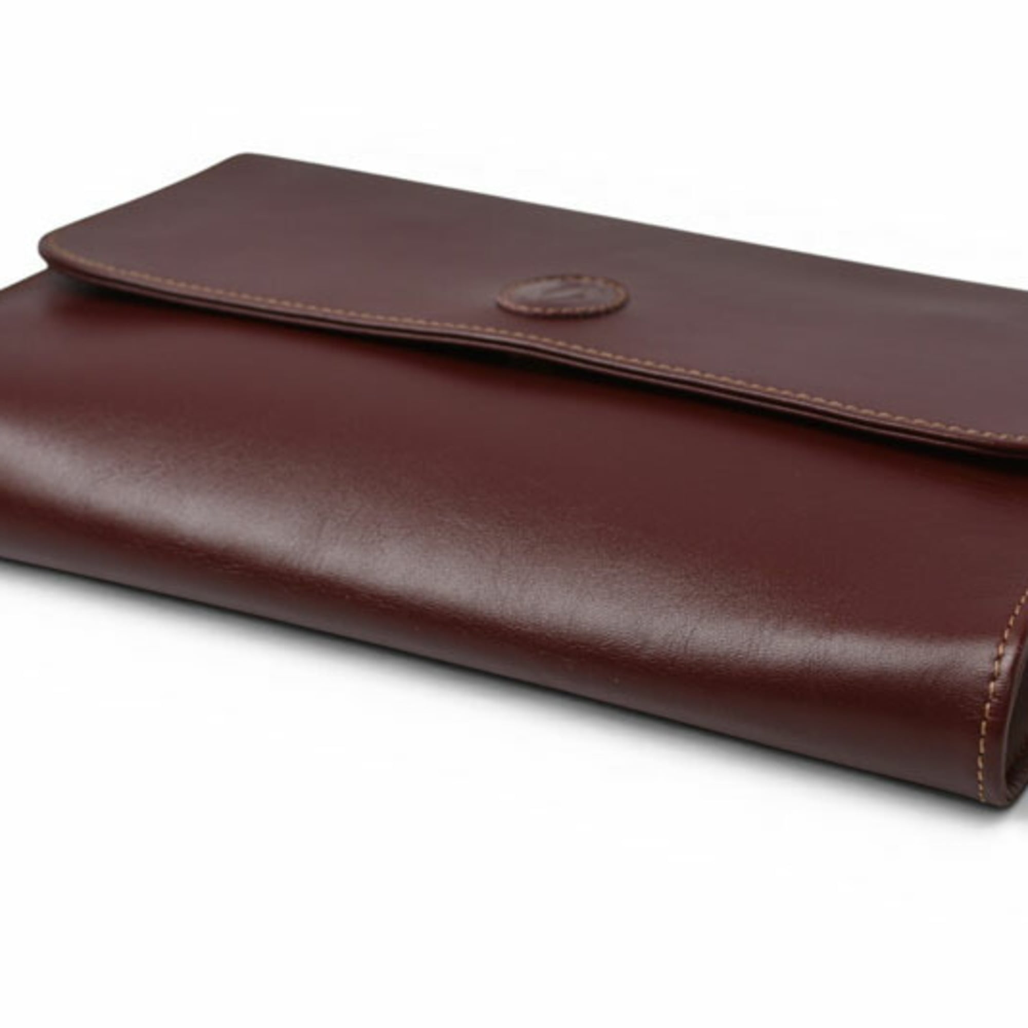 Cartier Must Bordeaux Leather Clutch Bag (Pre-Owned)