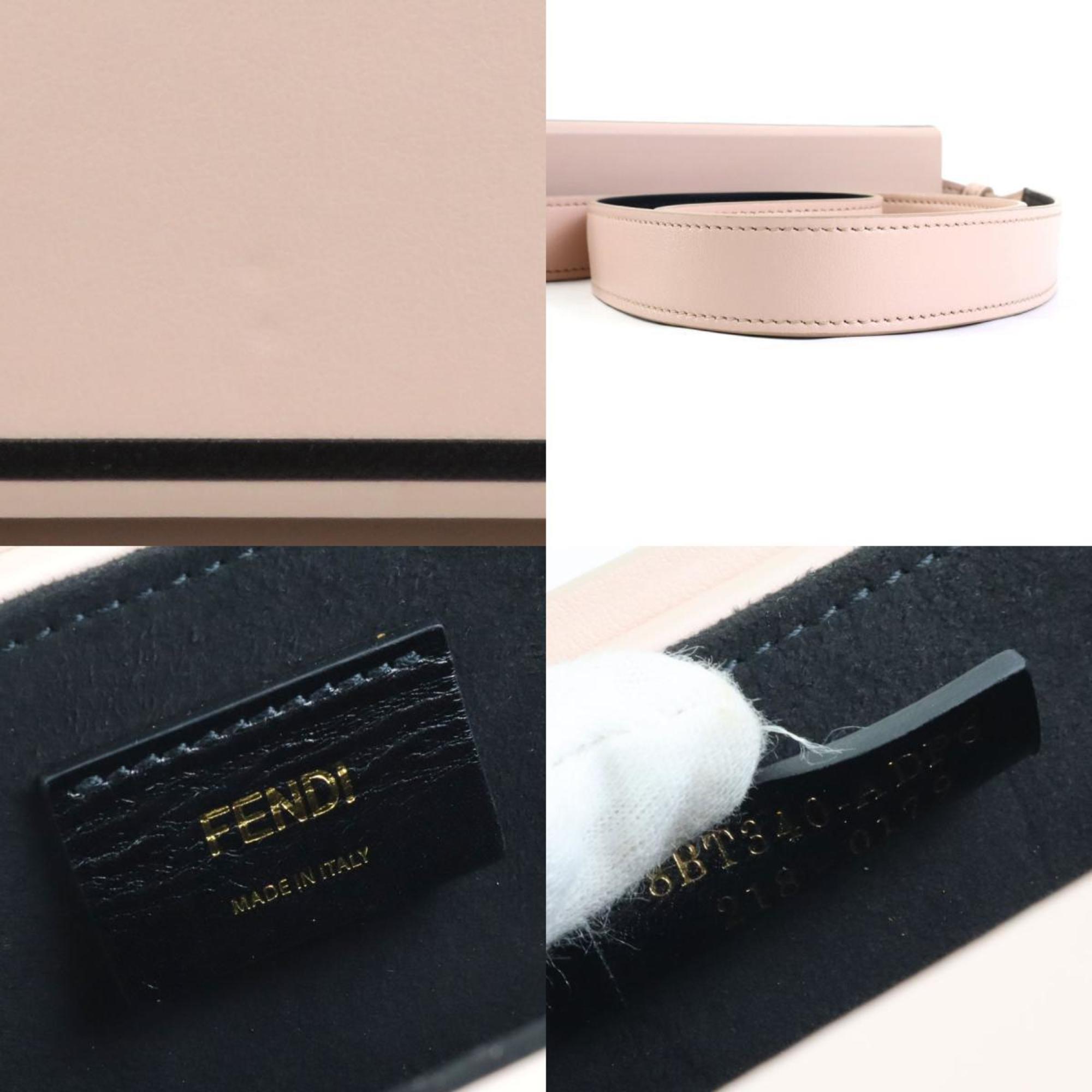 Fendi Pink Beige Leather Shoulder Bag (Pre-Owned)