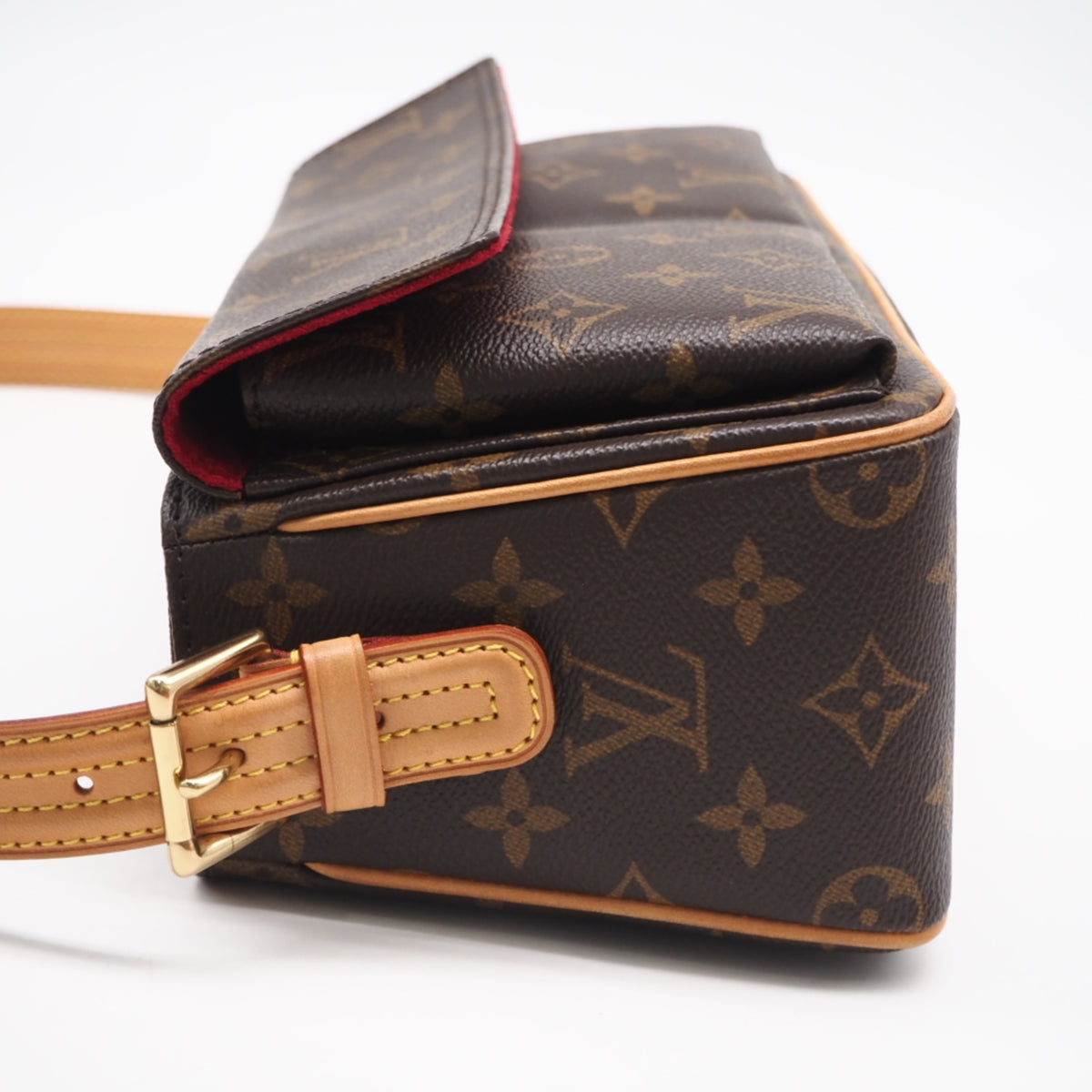 Louis Vuitton Beige Brown Coated Canvas Handbag (Pre-Owned)