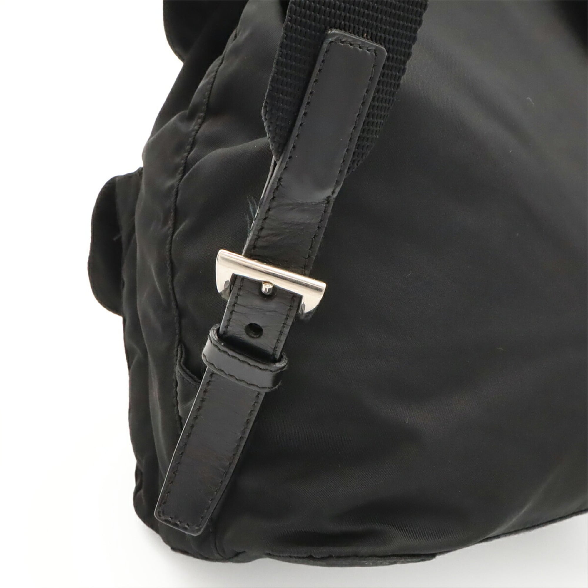 Prada Black Nero Nylon Leather Backpack (Pre-Owned)