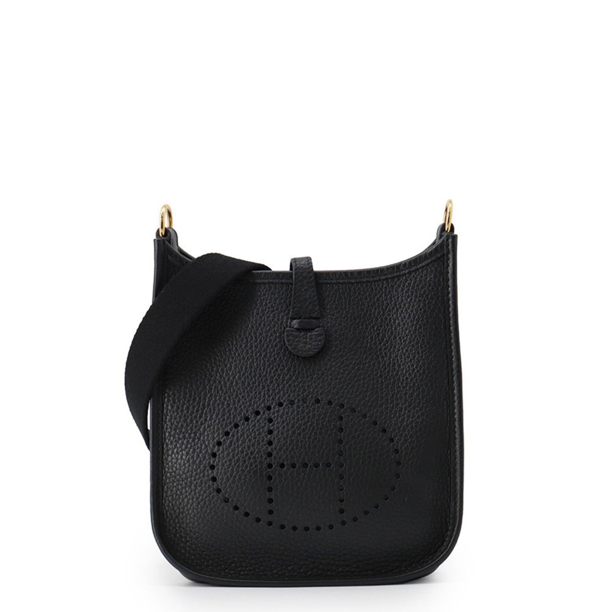 Hermes Evelyne Black Taurillon Clemence Leather Handbag Shoulder Bag (Pre-Owned)