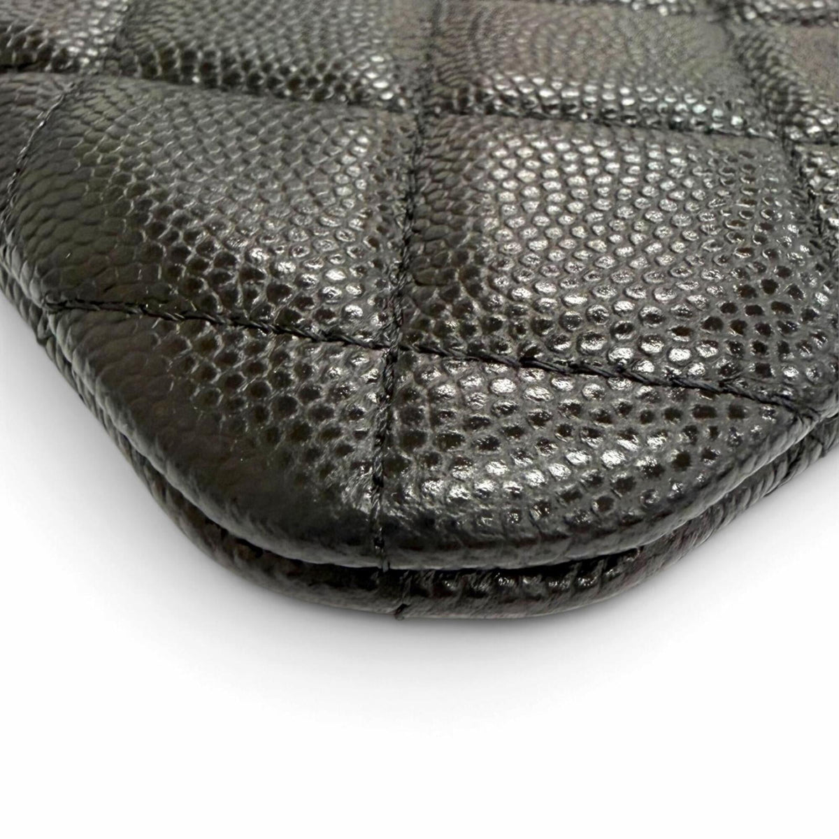 Chanel Black Grained Calfskin Pouch (Pre-Owned)