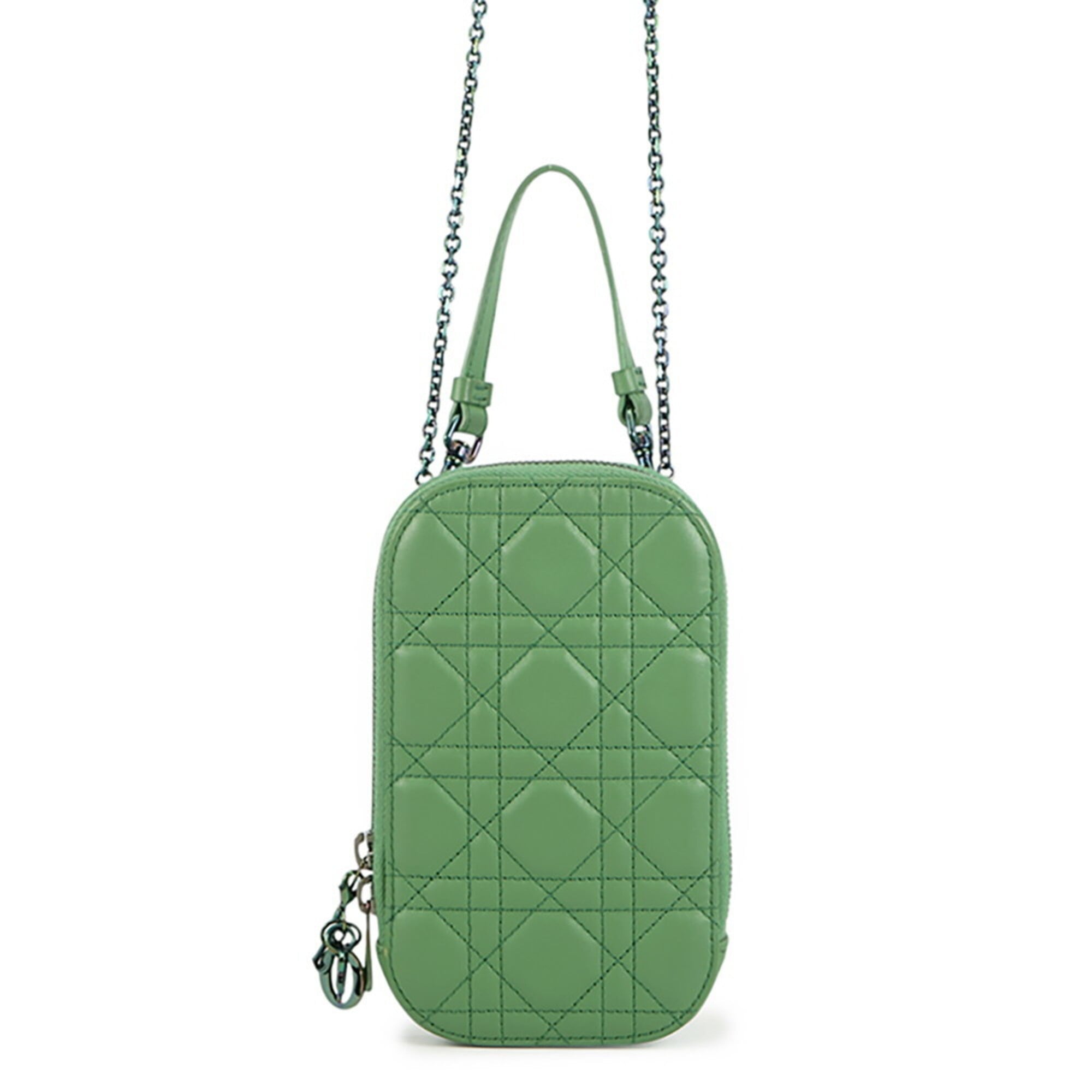 Christian Dior Green Leather Phone Wallet (Pre-Owned)