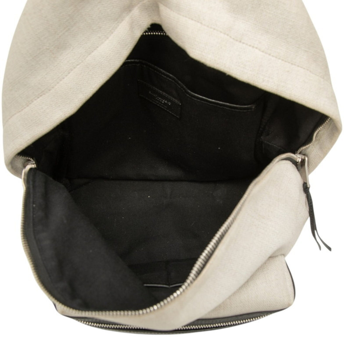 Saint Laurent White Linen Leather Backpack (Pre-Owned)