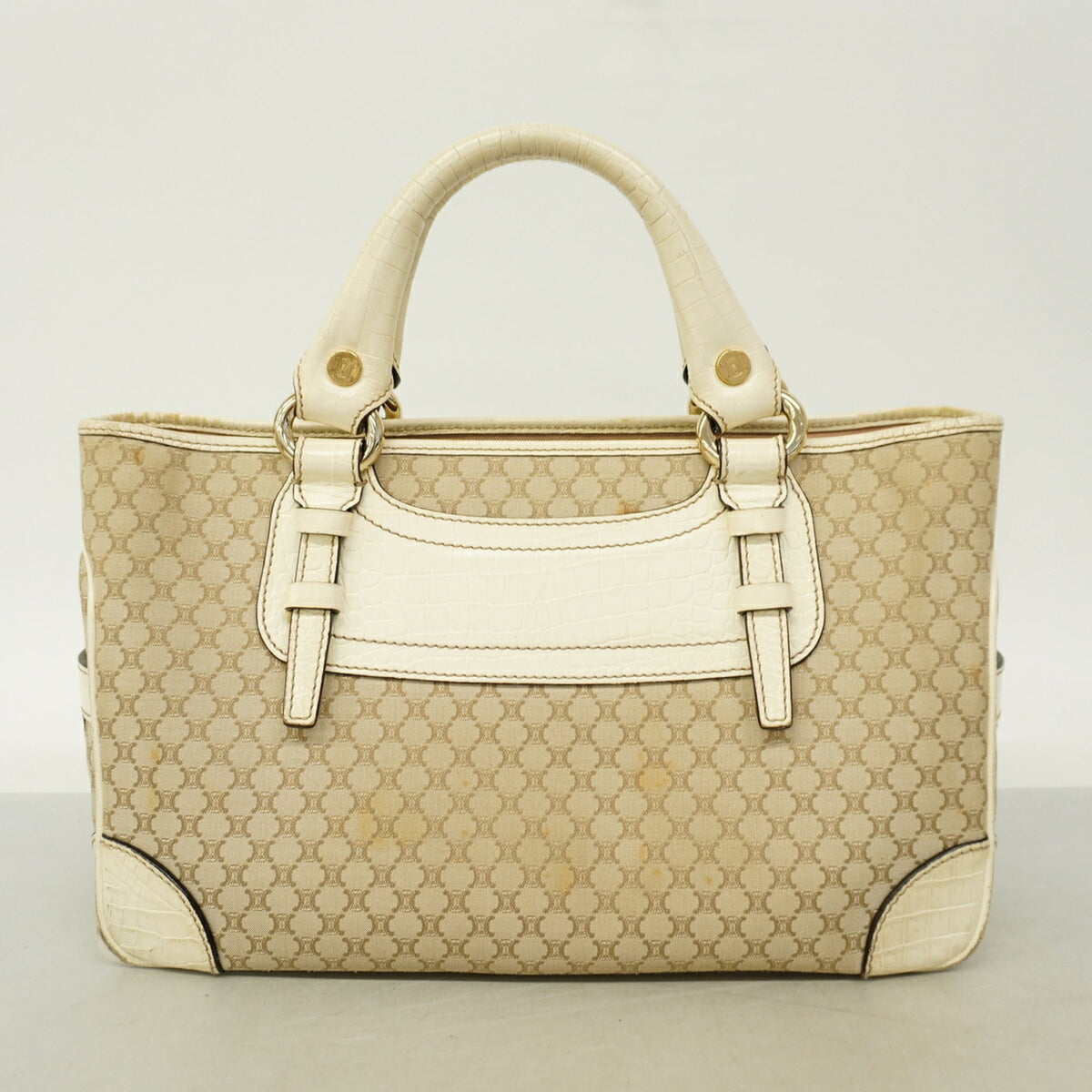 Celine Beige Canvas Leather Handbag (Pre-Owned)