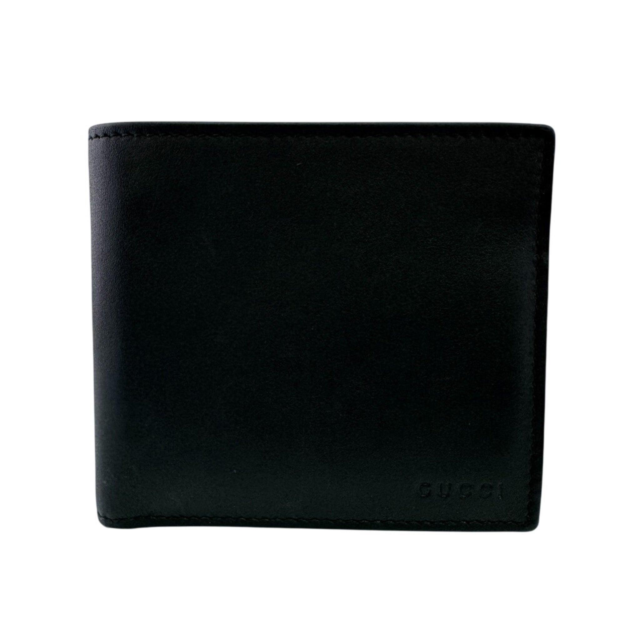 Gucci Black Gray Leather Pvc Wallet (Bi-Fold) (Pre-Owned)