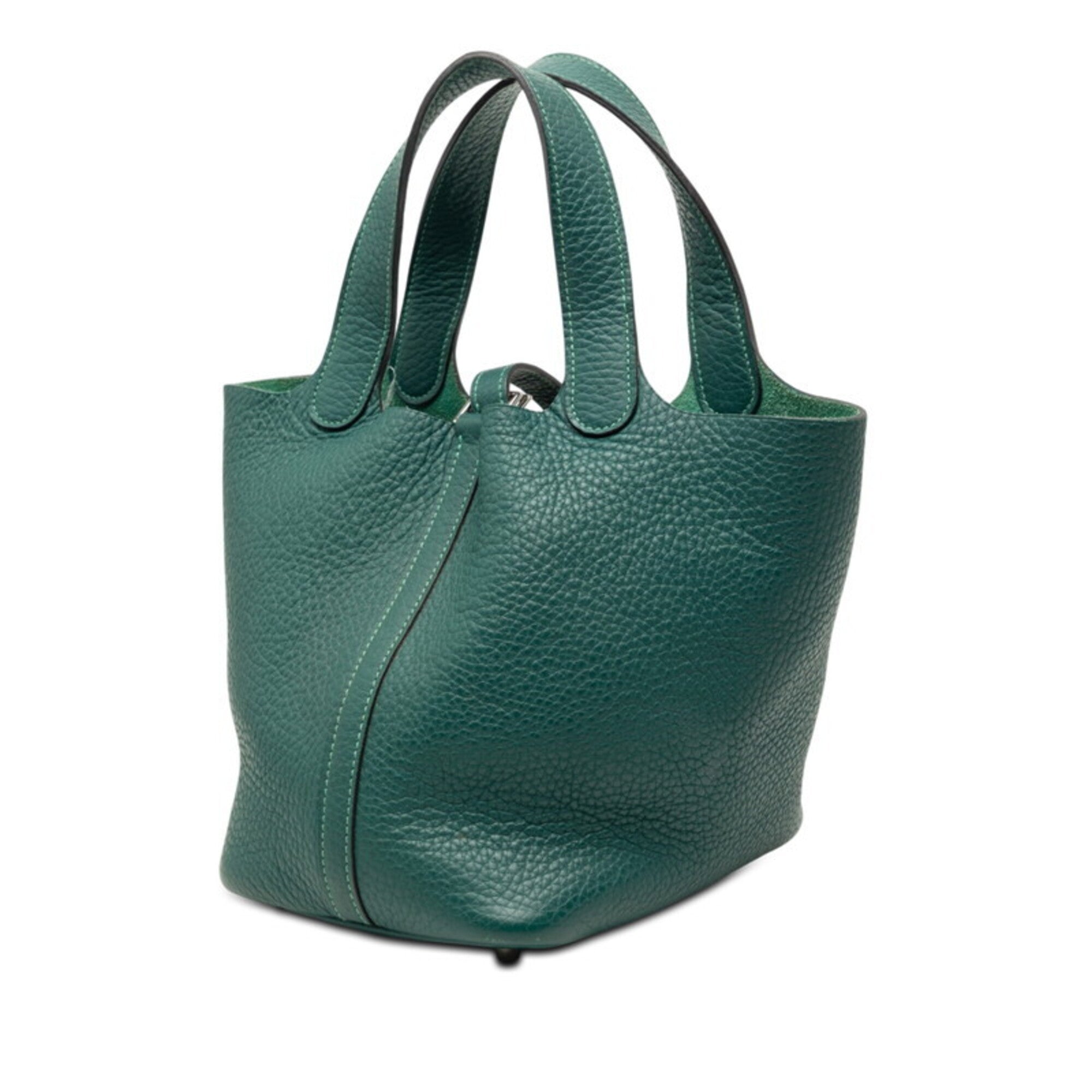 Hermes Picotin Green Togo Leather Handbag (Pre-Owned)