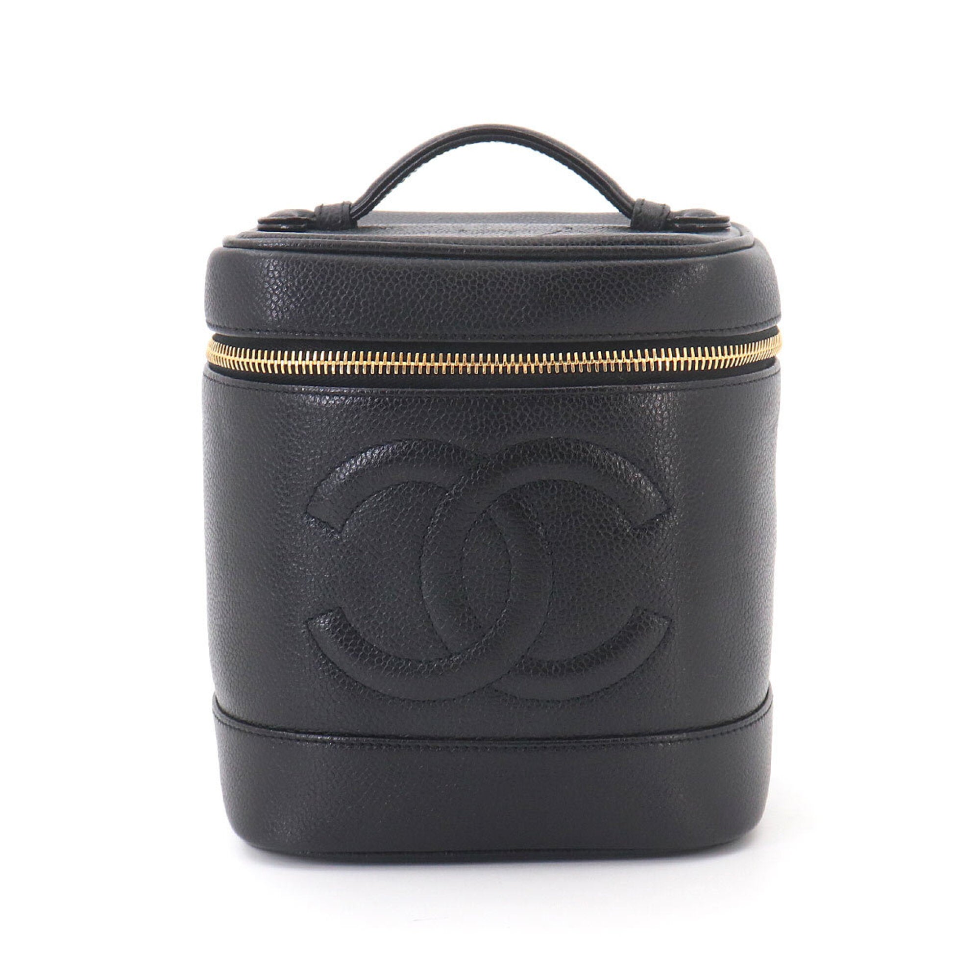 Chanel Black Grained Calfskin Handbag Vanity Bag (Pre-Owned)