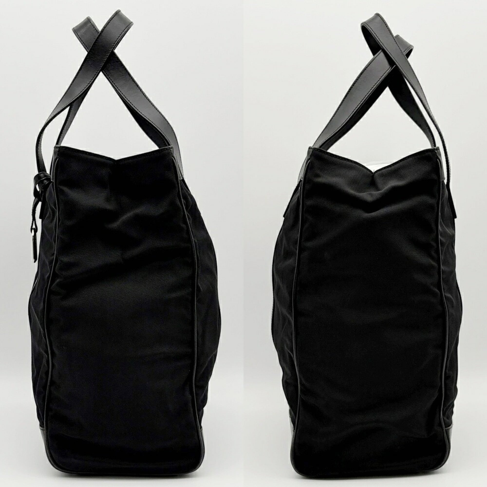 Gucci Black Nylon Leather Tote Bag (Pre-Owned)