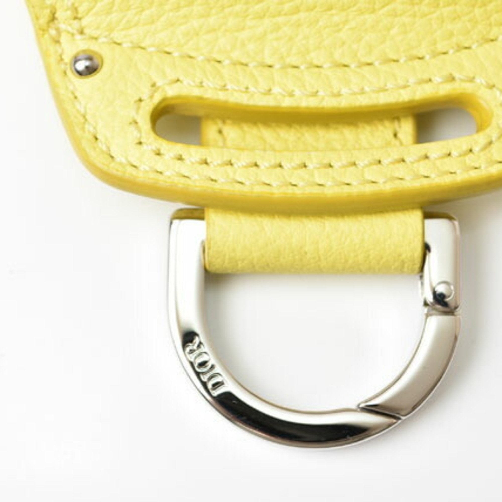 Christian Dior Yellow Leather Metal Coin Purse/Coin Case (Pre-Owned)