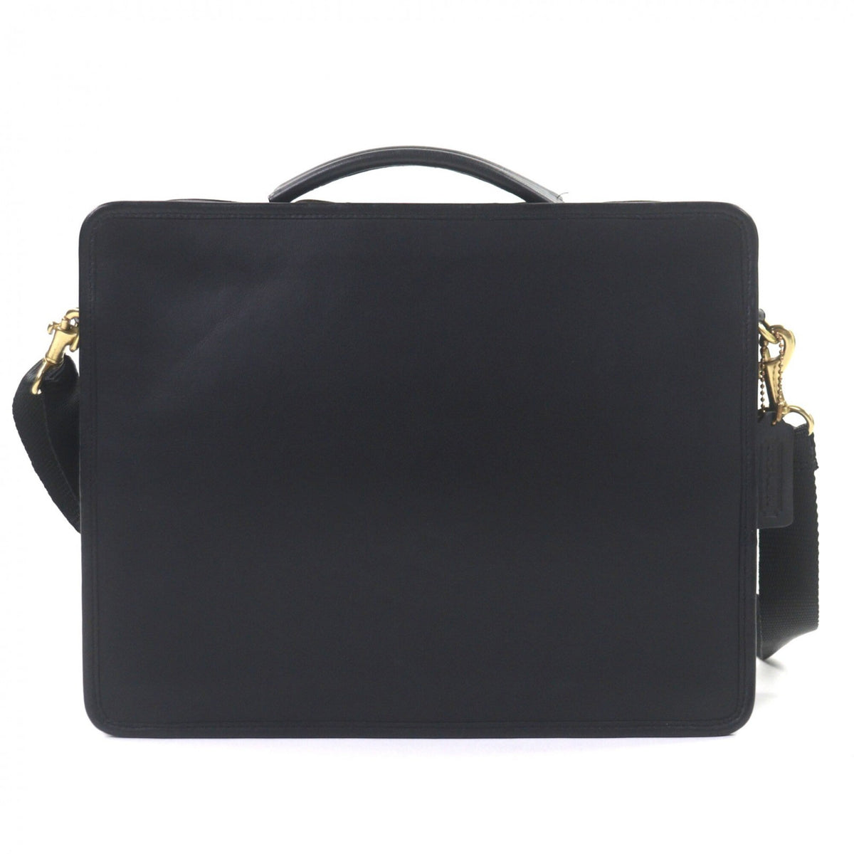 Coach Black Leather Nylon Briefcase Shoulder Bag (Pre-Owned)