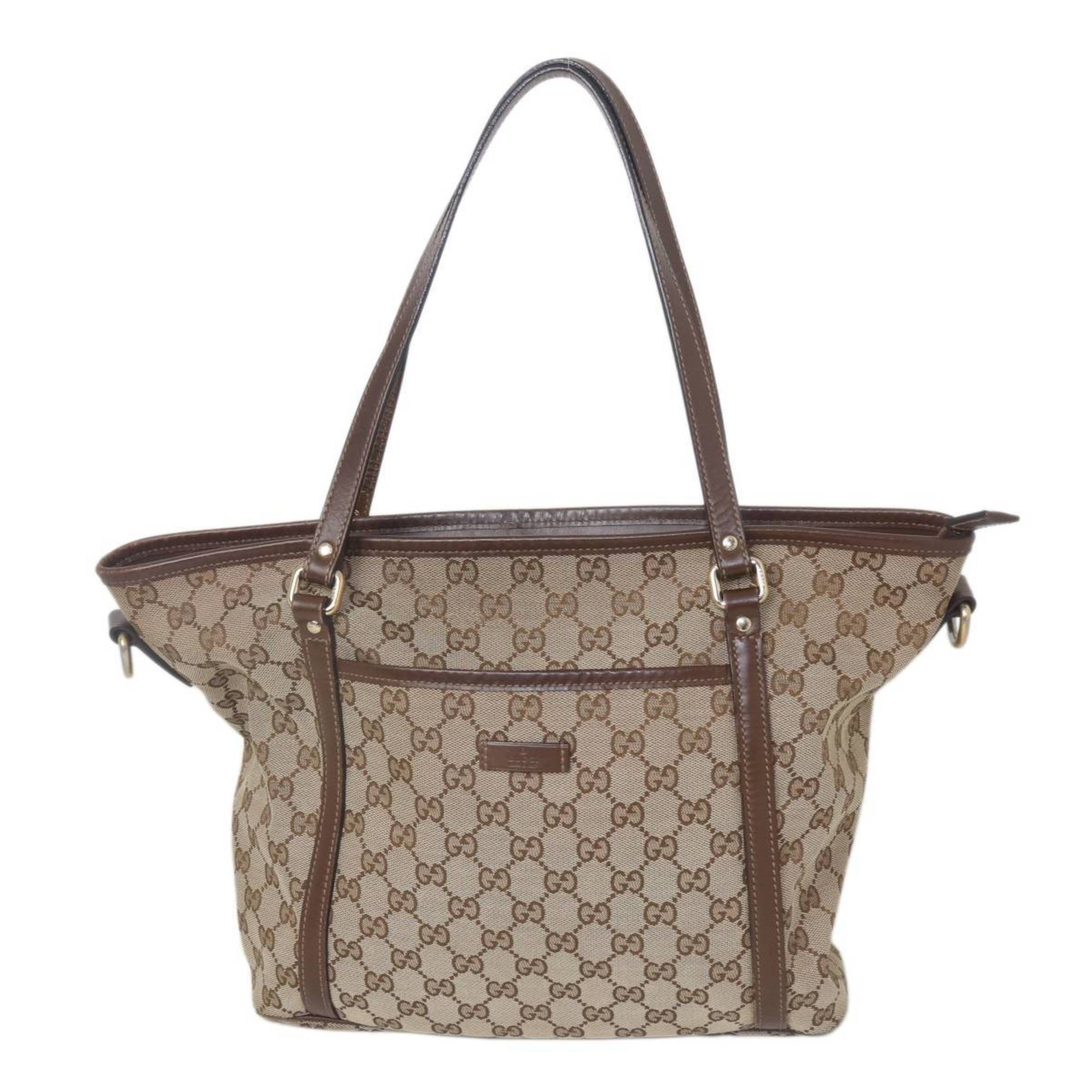 Gucci Beige Leather Tote Bag (Pre-Owned)