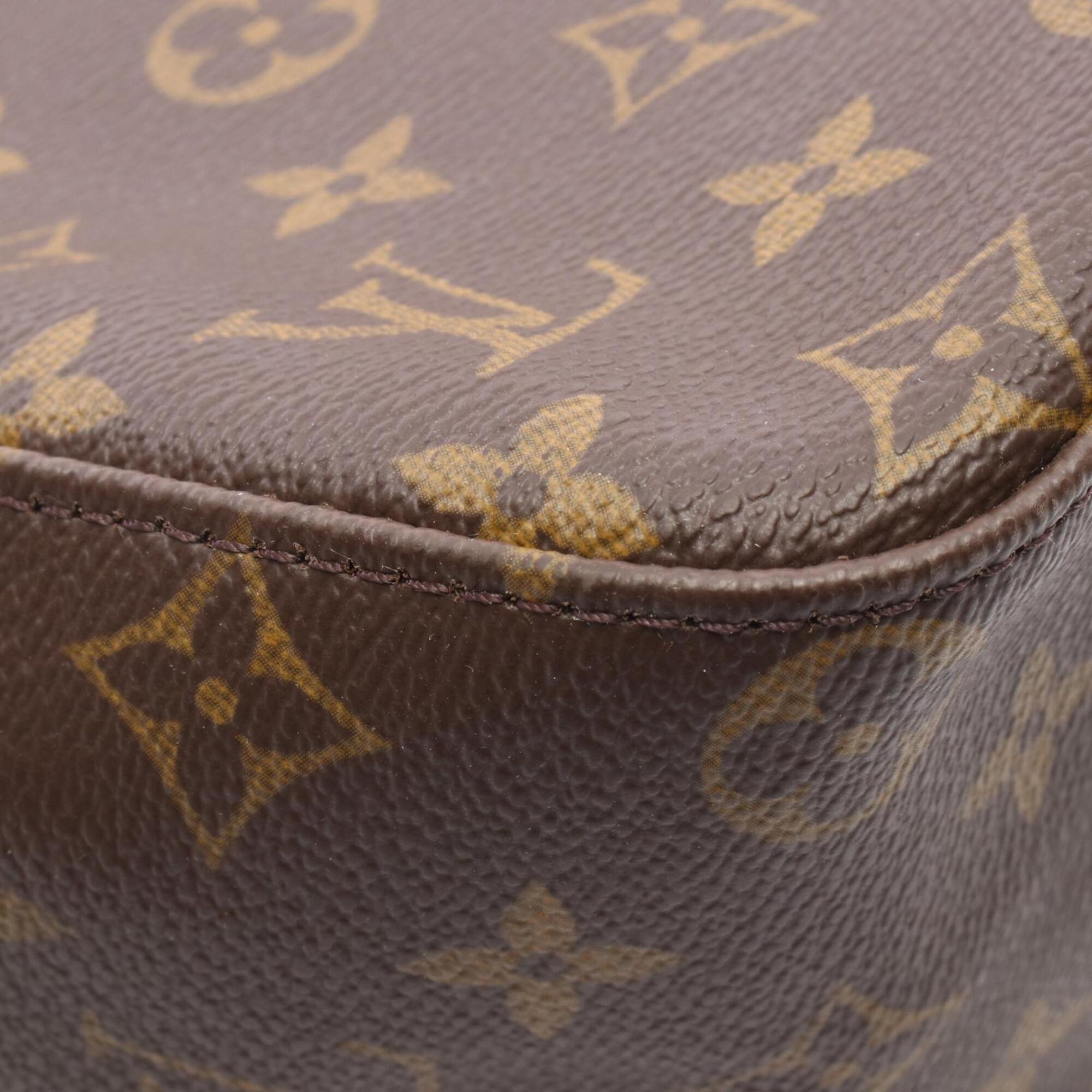 Louis Vuitton Monogram Brown Coated Canvas Leather Handbag Shoulder Bag (Pre-Owned)