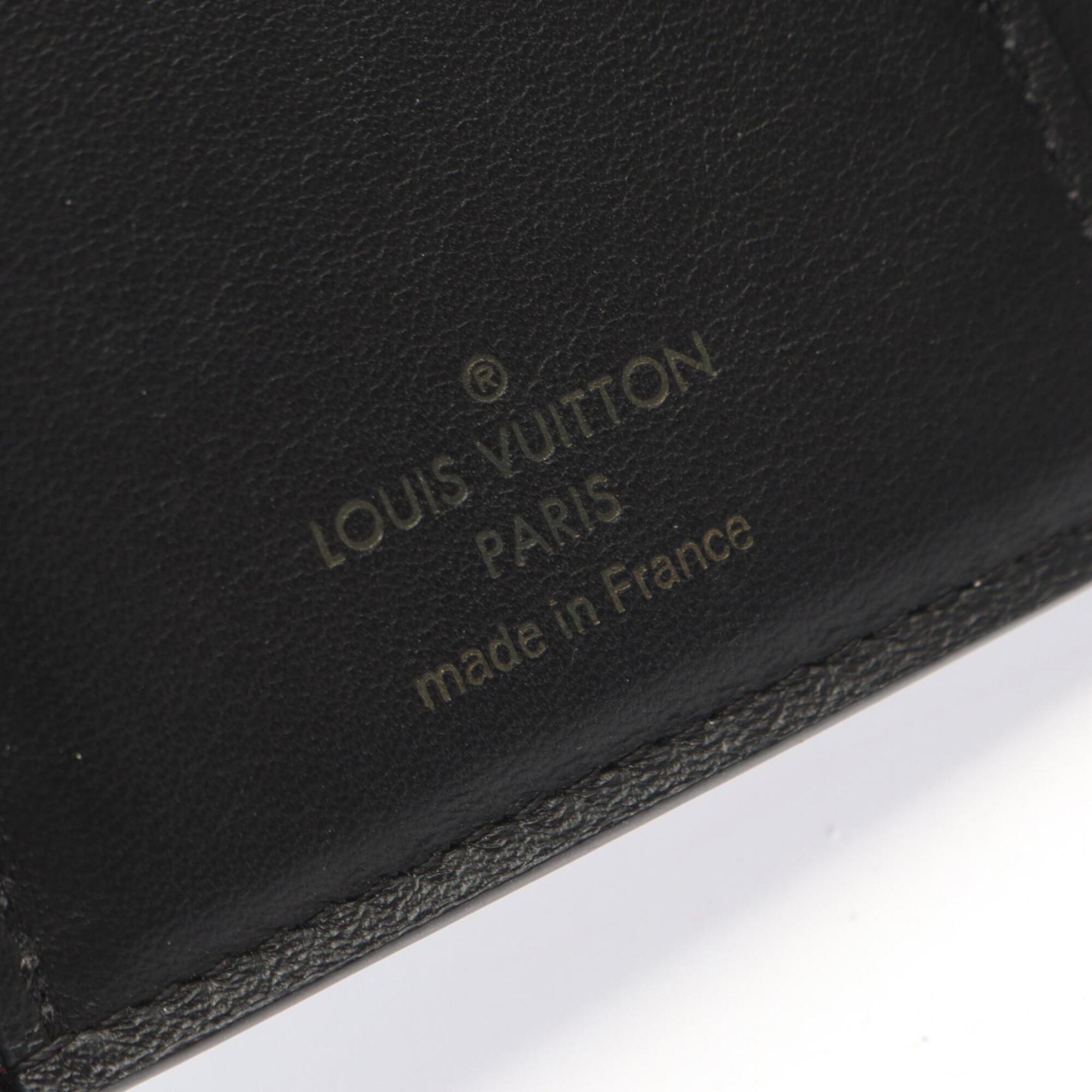 Louis Vuitton Black Leather Wallet (Tri-Fold) (Pre-Owned)