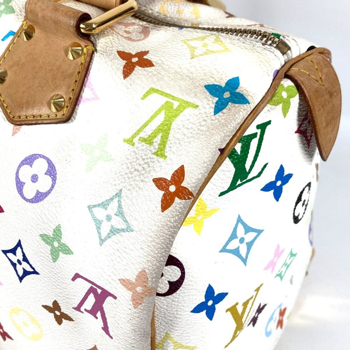 Louis Vuitton Monogram Multicolore Blanc White Monogram Multicolore Boston Bag Handbag (Pre-Owned)