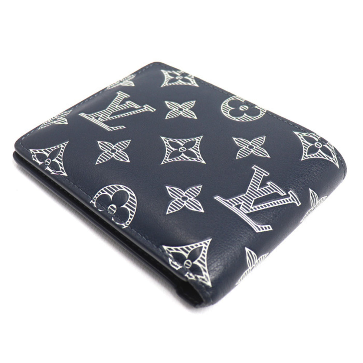 Louis Vuitton Navy Monogram Shadow Wallet (Bi-Fold) (Pre-Owned)