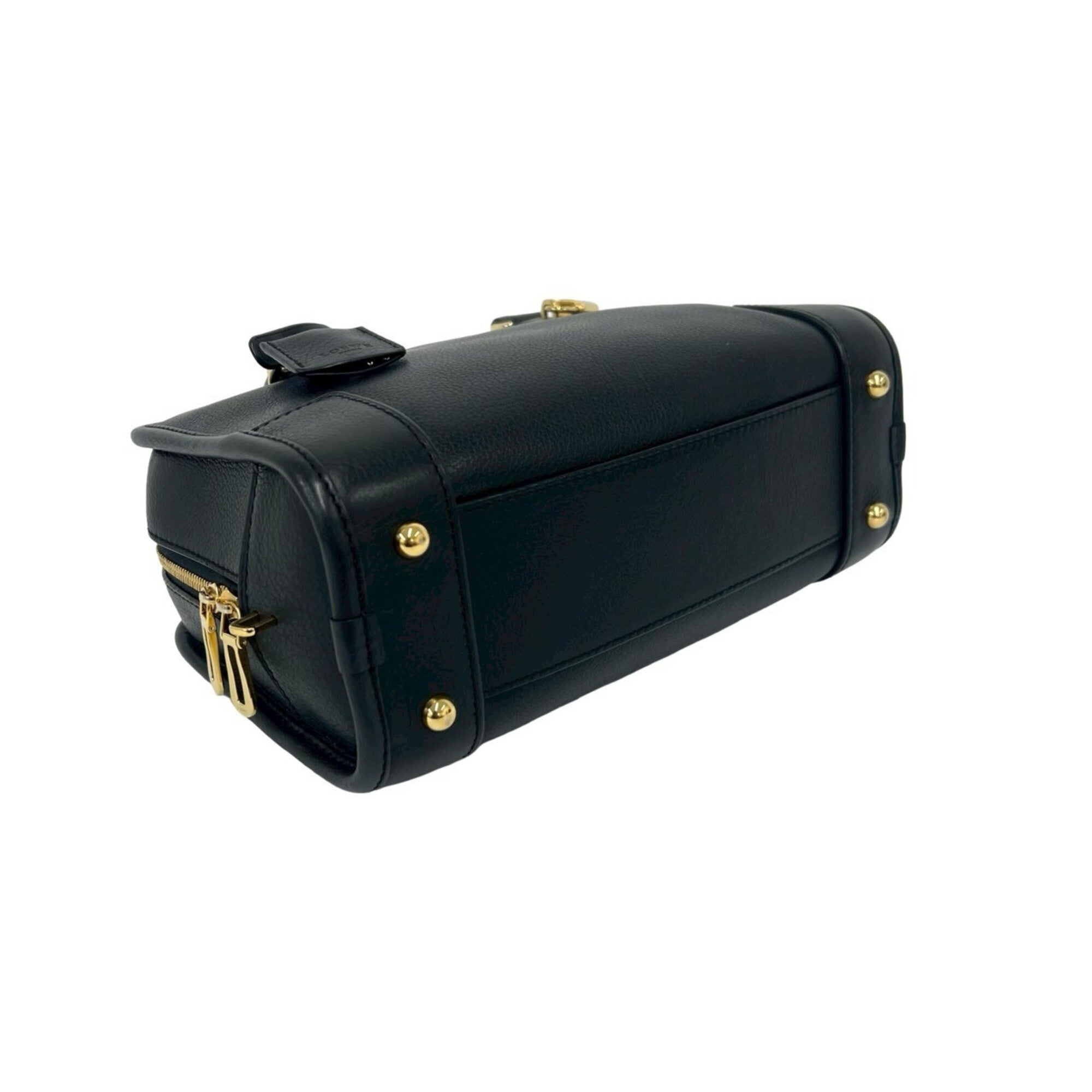 Loewe Black Leather Boston Bag Handbag Shoulder Bag (Pre-Owned)