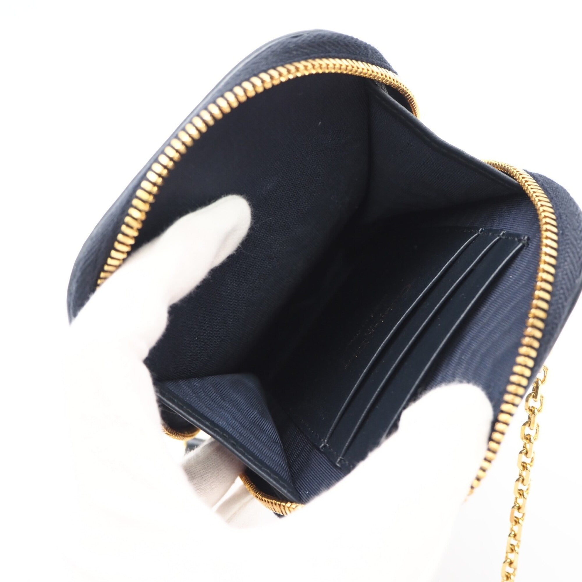 Christian Dior Beige Navy Canvas Leather Shoulder Bag (Pre-Owned)