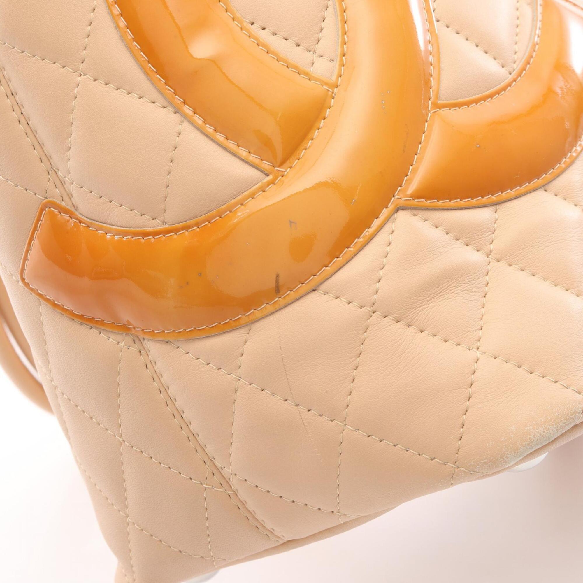 Chanel Beige Yellow Leather Handbag Tote Bag (Pre-Owned)
