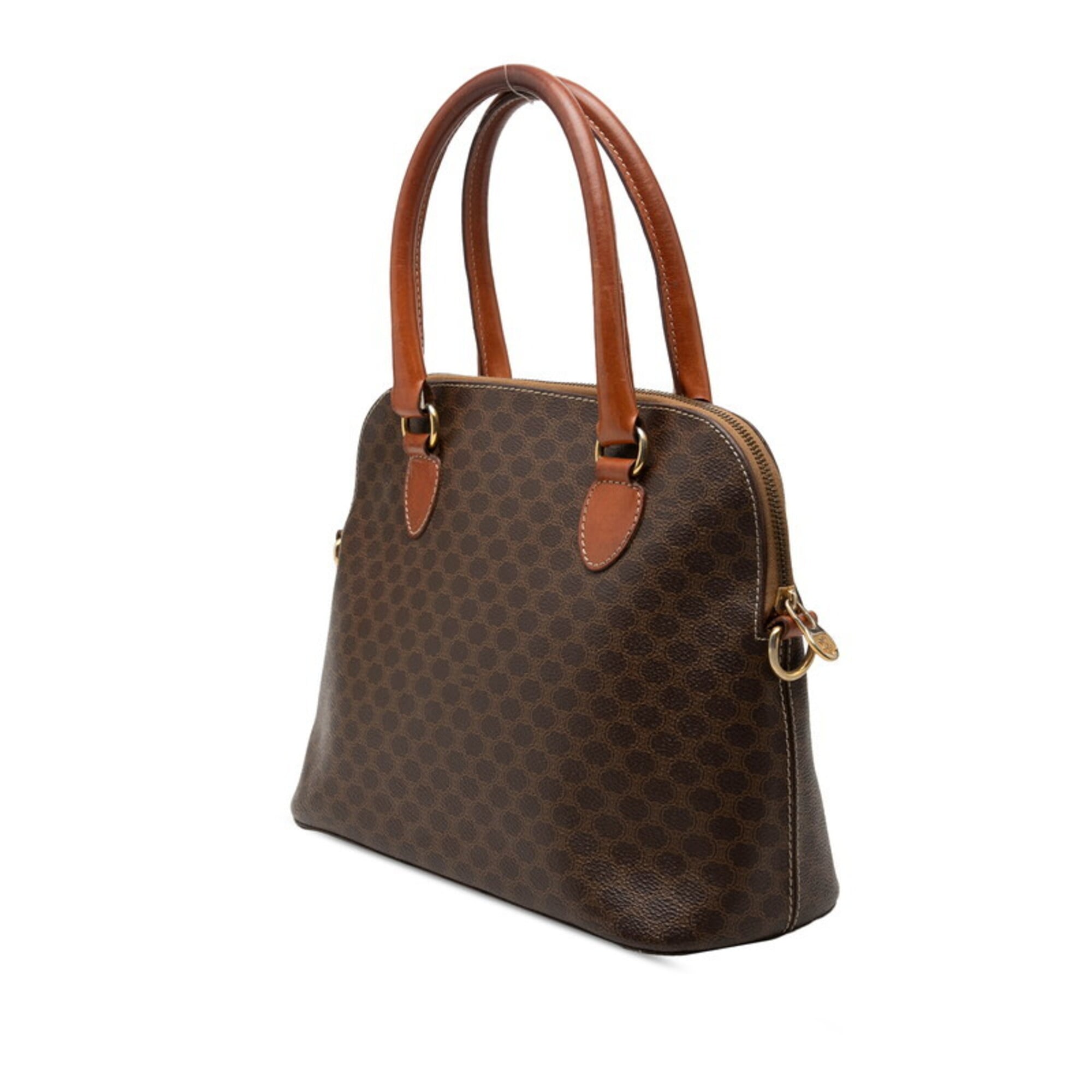 Celine Macadam Brown Pvc Leather Handbag Shoulder Bag (Pre-Owned)