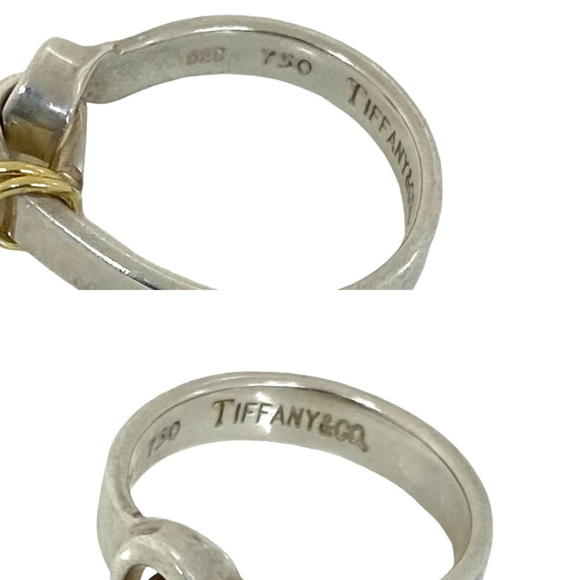 Tiffany Gold Silver Yellow Gold (18K) Silver 925 Band Ring (Pre-Owned)