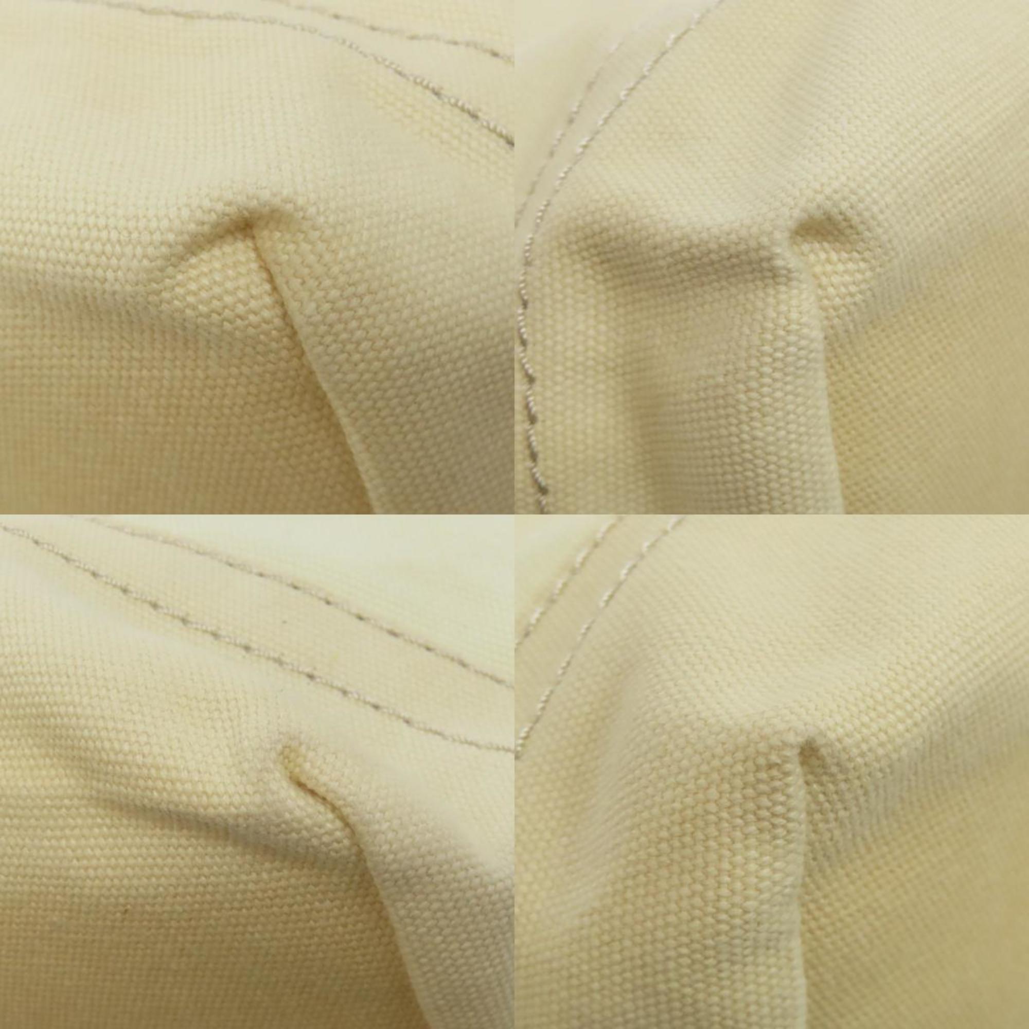 Tory Burch Cream Canvas Tote Bag (Pre-Owned)