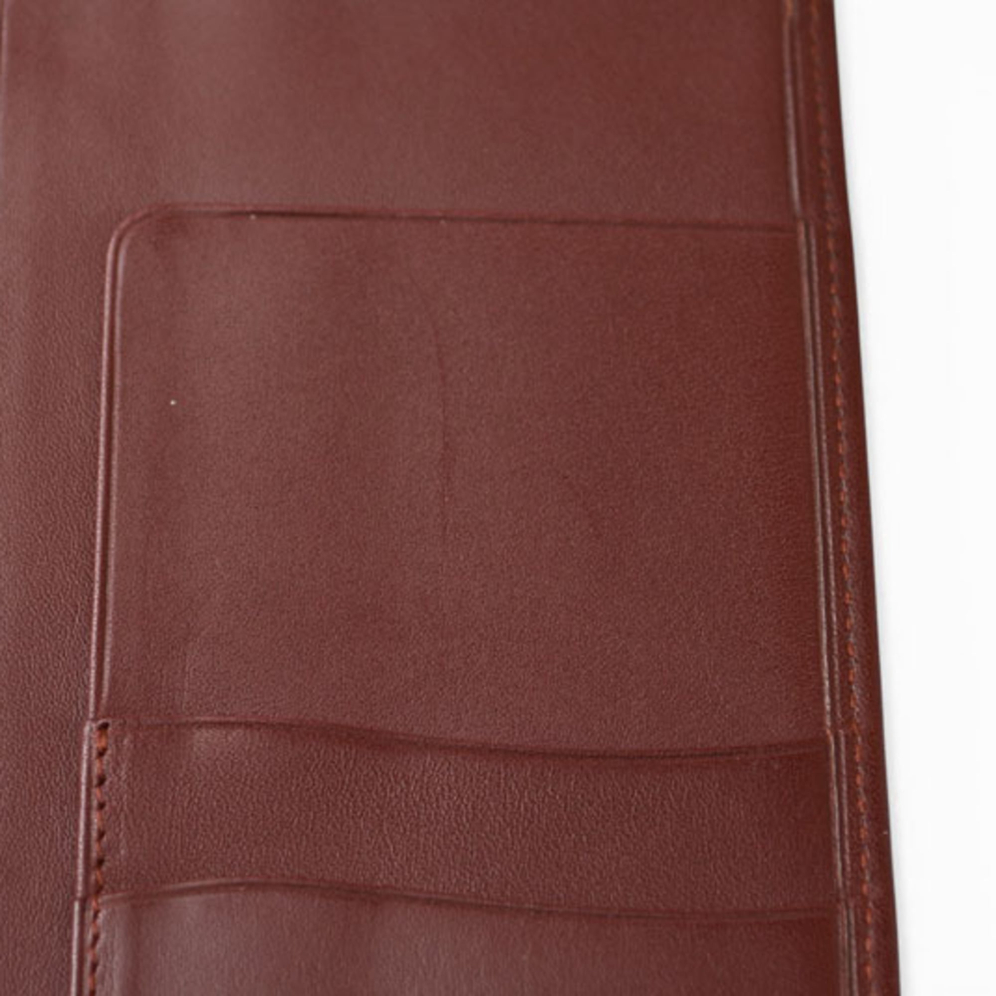 Cartier Must Bordeaux Leather Long Wallet (Bi-Fold) (Pre-Owned)
