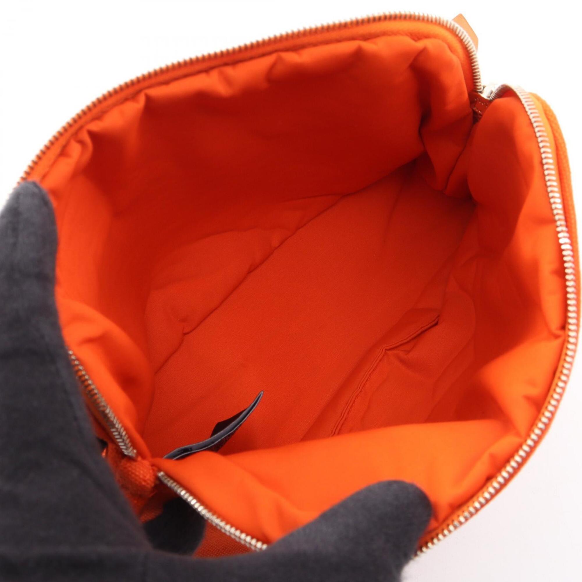 Hermes Orange Canvas Leather Pouch (Pre-Owned)