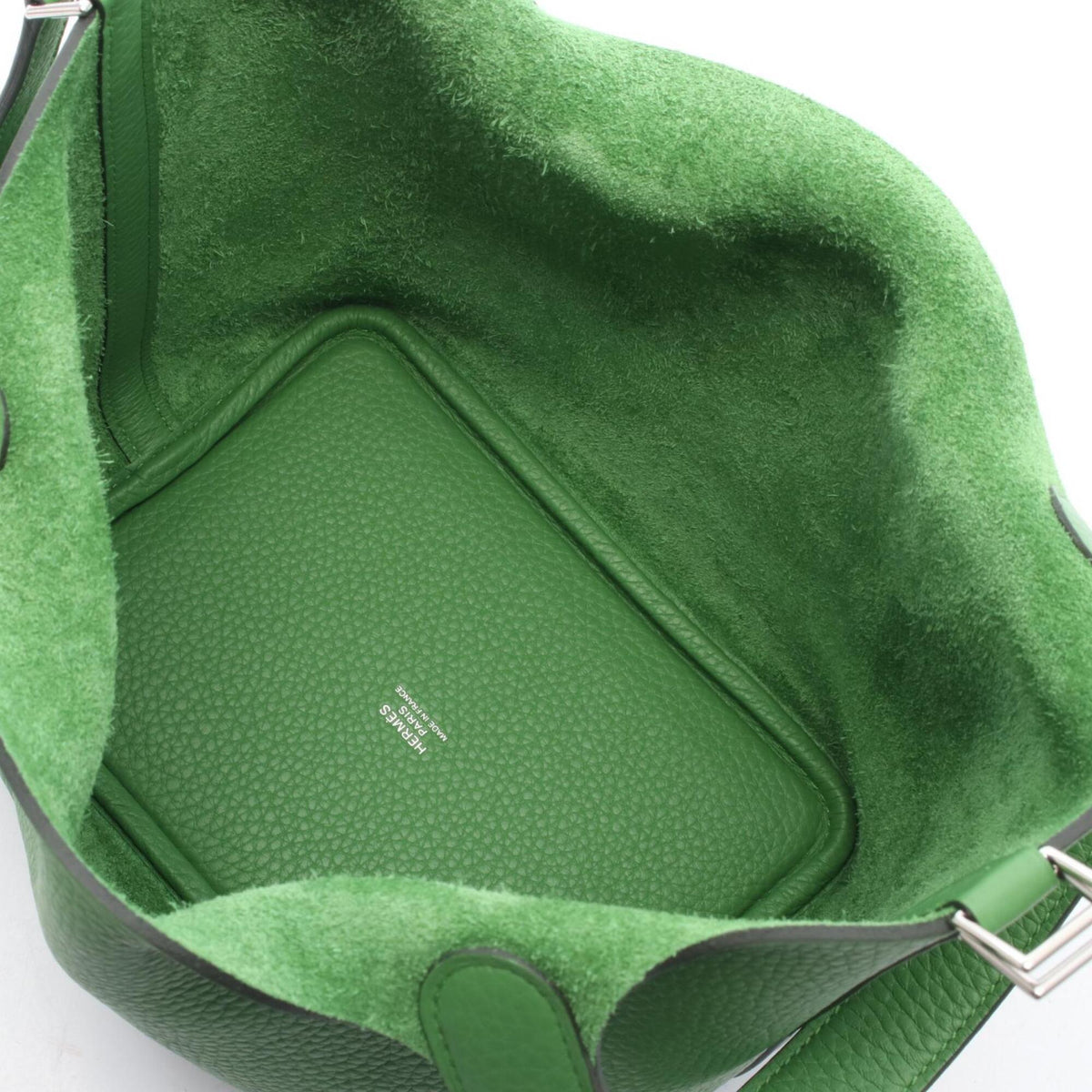 Hermes Green Taurillon Clemence Leather Handbag (Pre-Owned)