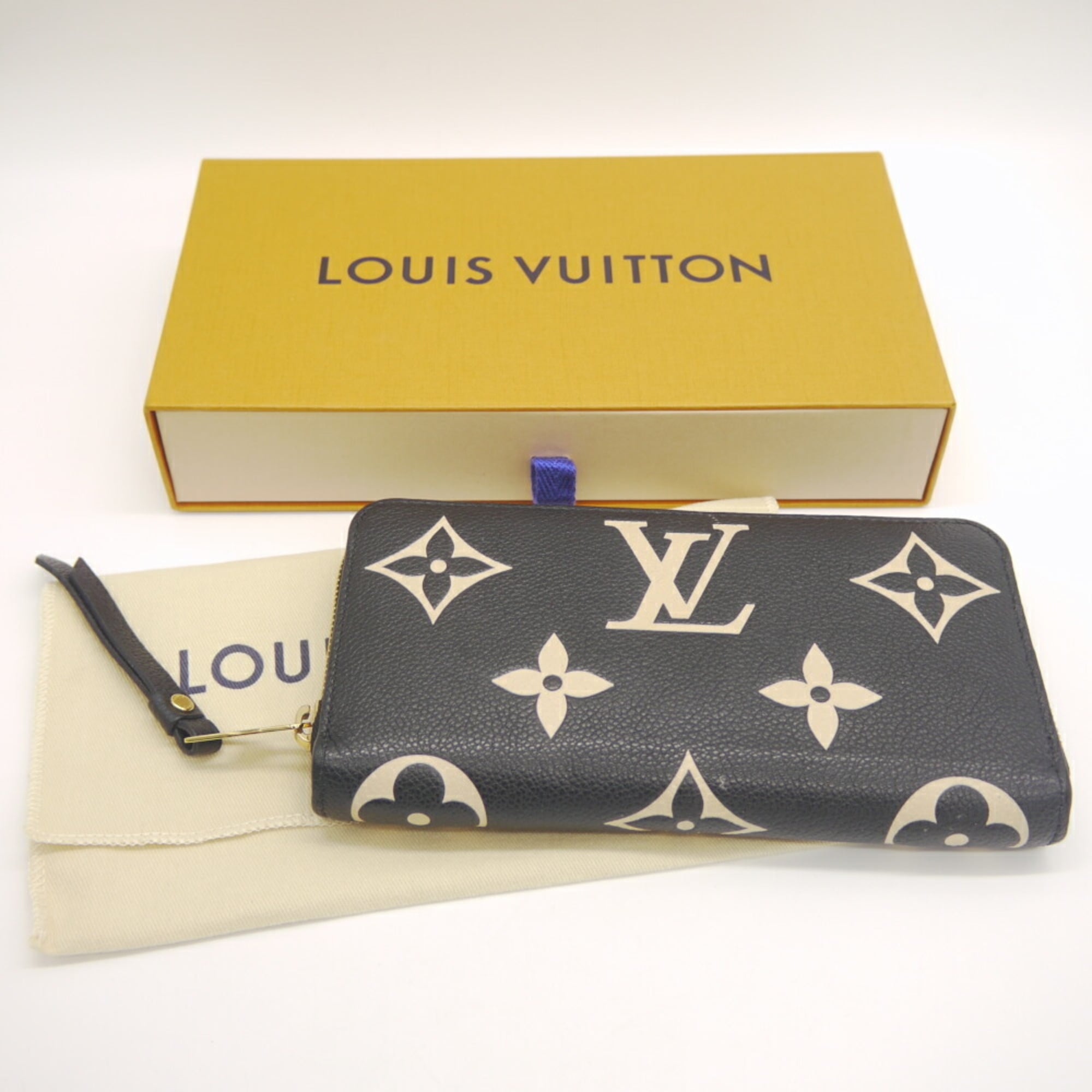 Louis Vuitton Monogram Empreinte Beige Black Monogram Empreinte Long Wallet (Bi-Fold) (Pre-Owned)