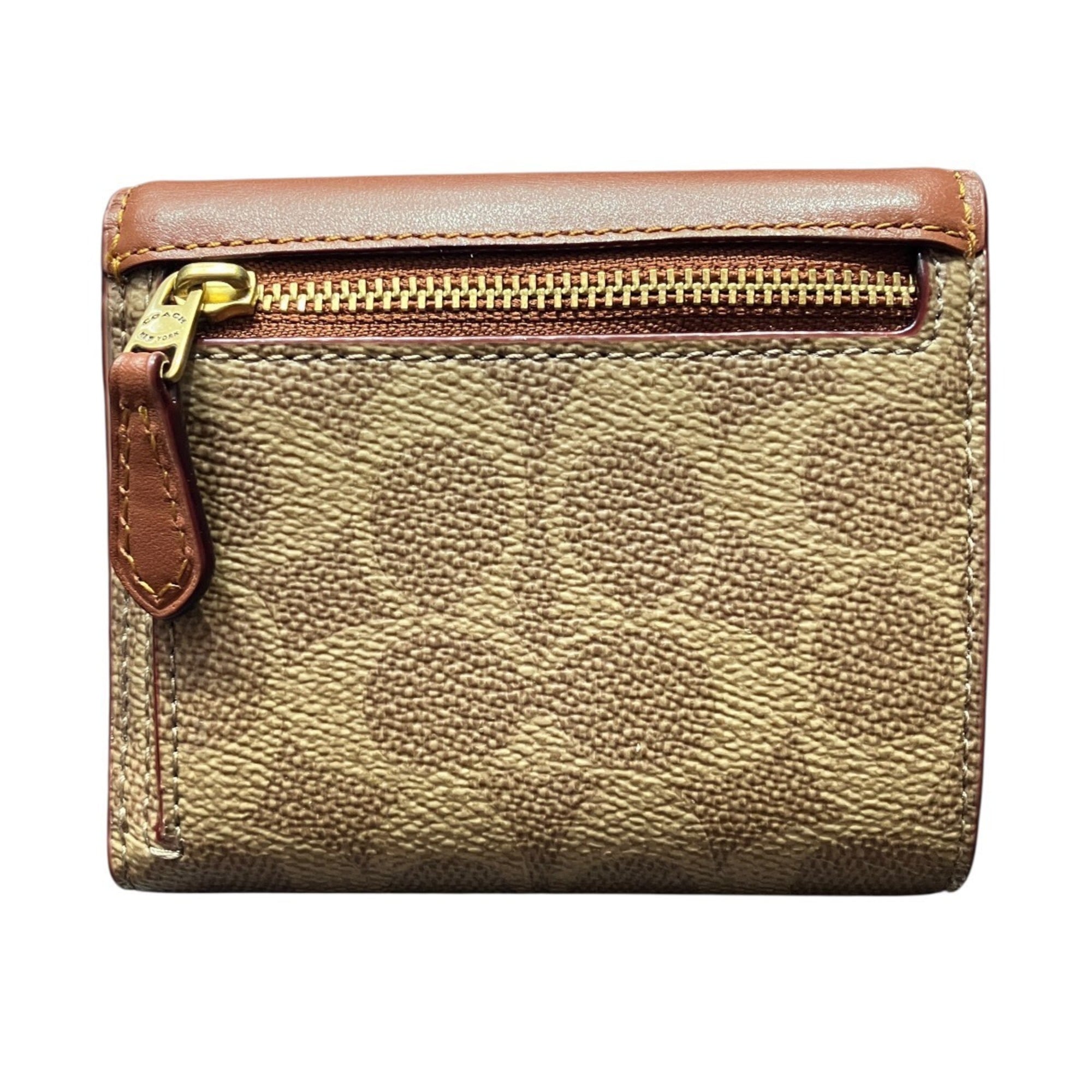 Coach Brown Pvc Leather Wallet (Tri-Fold) (Pre-Owned)