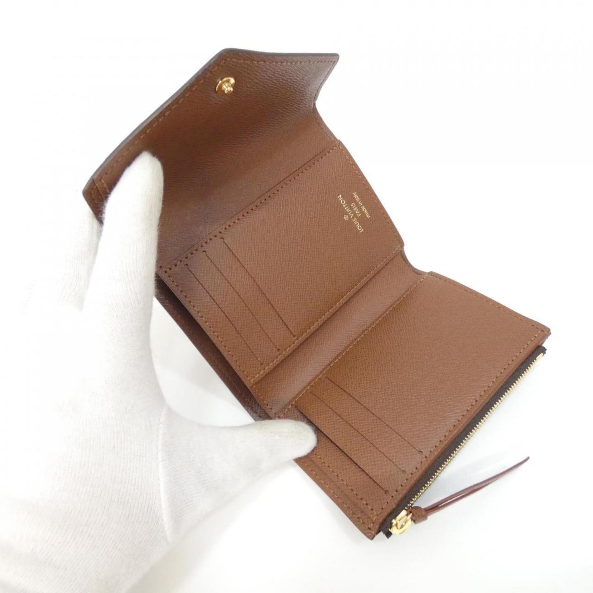 Louis Vuitton Monogram Marron Coated Canvas Wallet (Tri-Fold) (Pre-Owned)