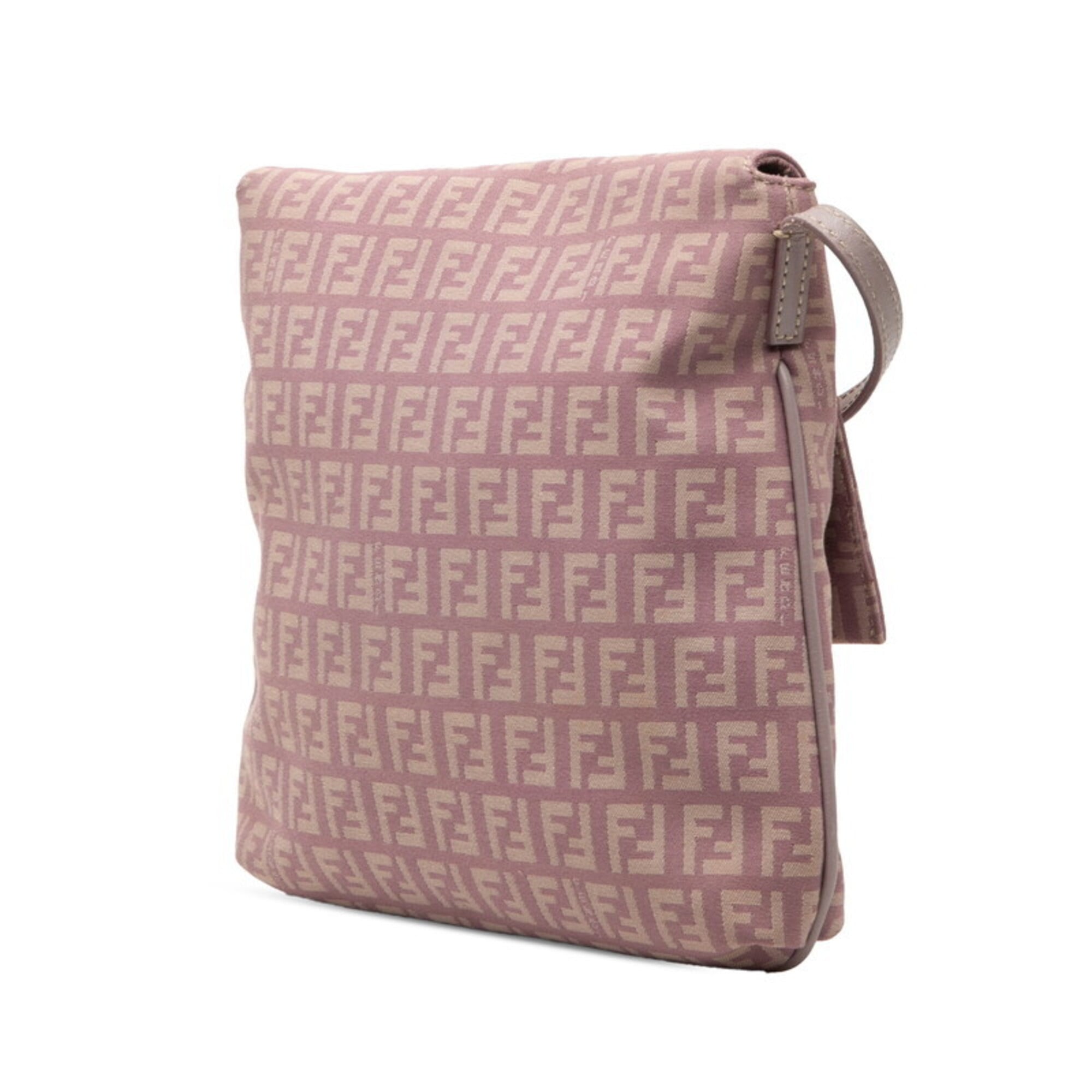 Fendi Light Purple Canvas Leather Shoulder Bag (Pre-Owned)