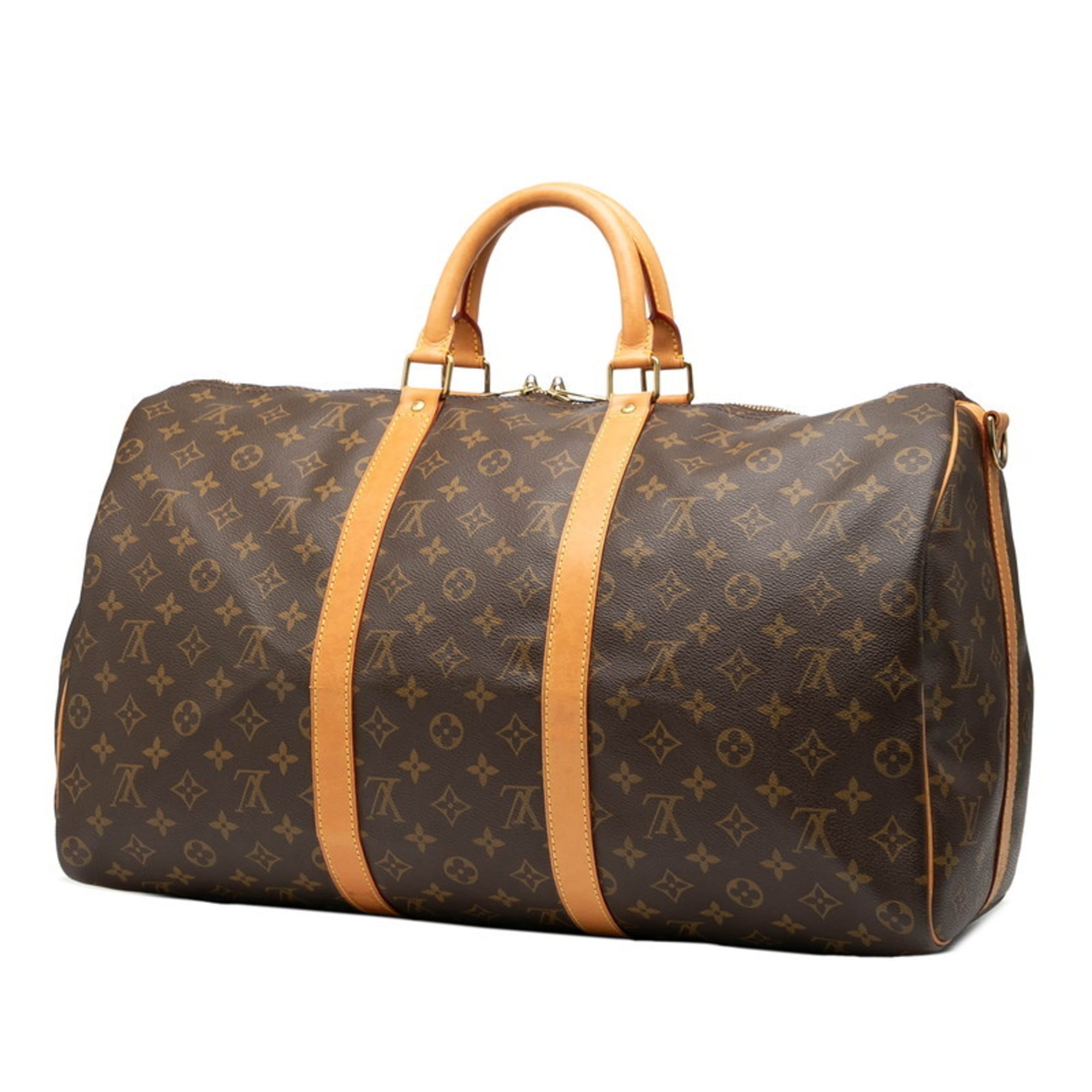 Louis Vuitton Brown Pvc Leather Boston Bag Shoulder Bag (Pre-Owned)