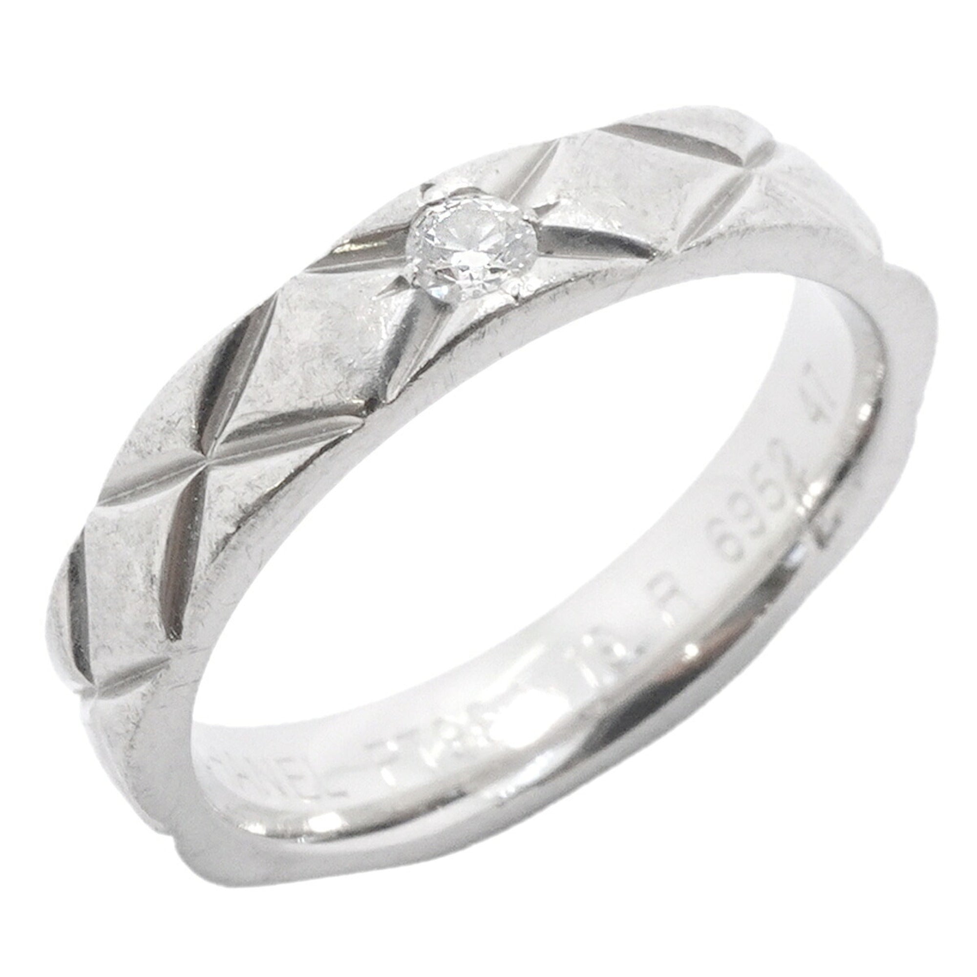 Chanel Platinum 950 Band Ring (Pre-Owned)