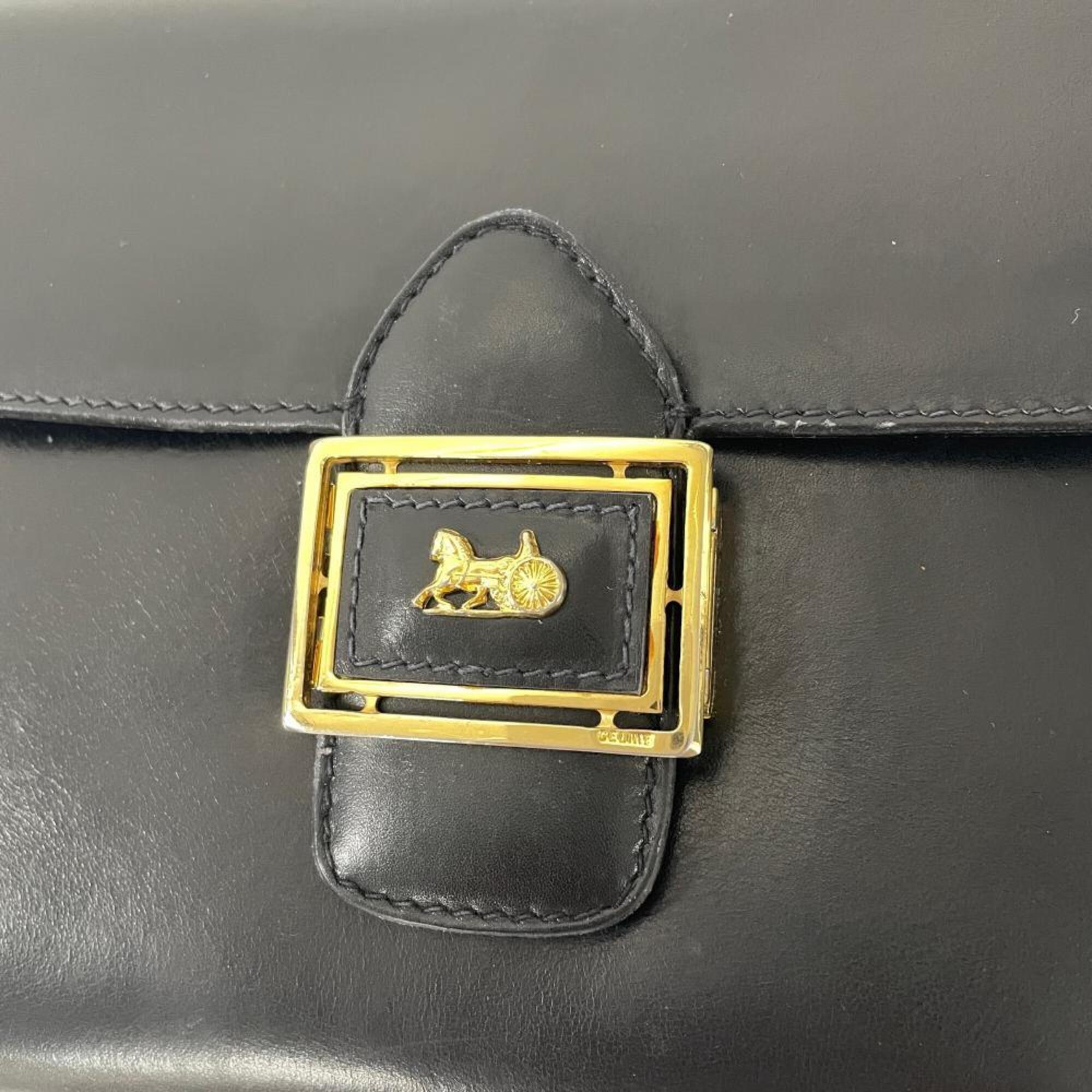 Celine Black Leather Shoulder Bag (Pre-Owned)